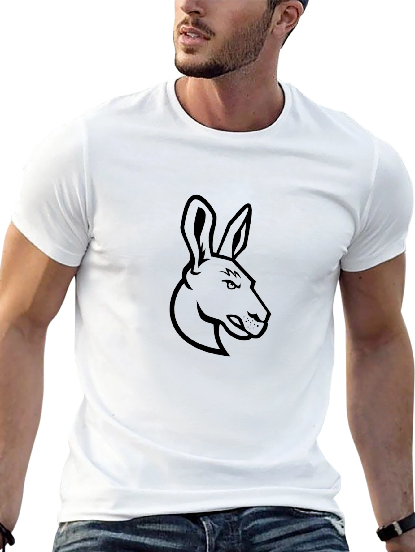 Black Kangaroo Graphic Tee - Cool Casual Style