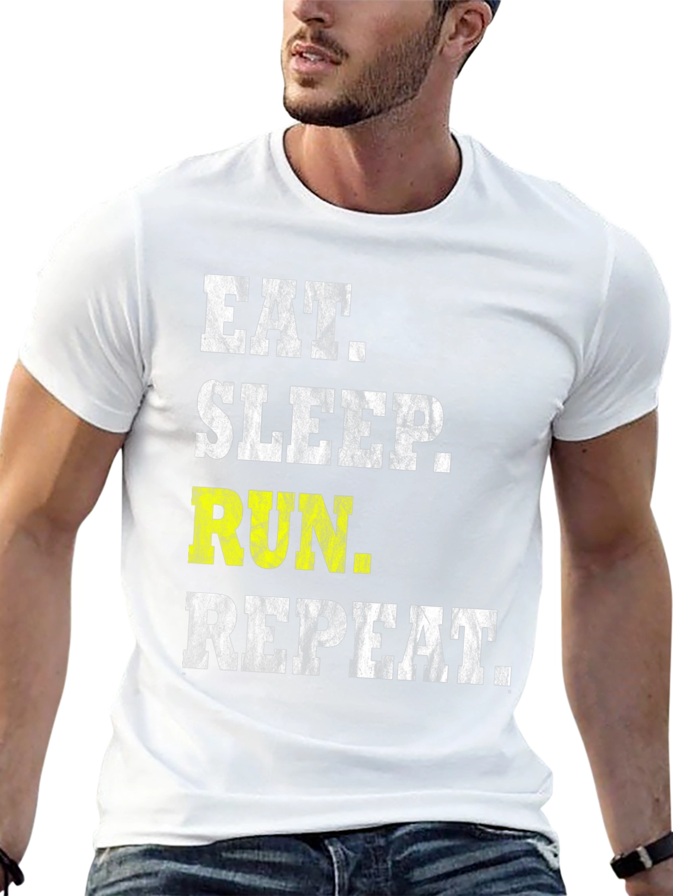 Eat Sleep Run Repeat T-Shirt - Running Motivation Tee