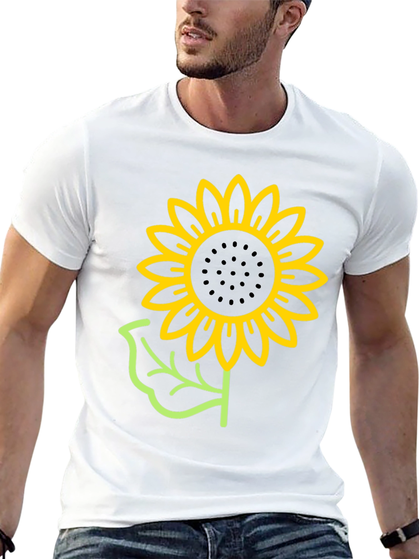 Sunflower Graphic T-Shirt - Black Cotton Tee