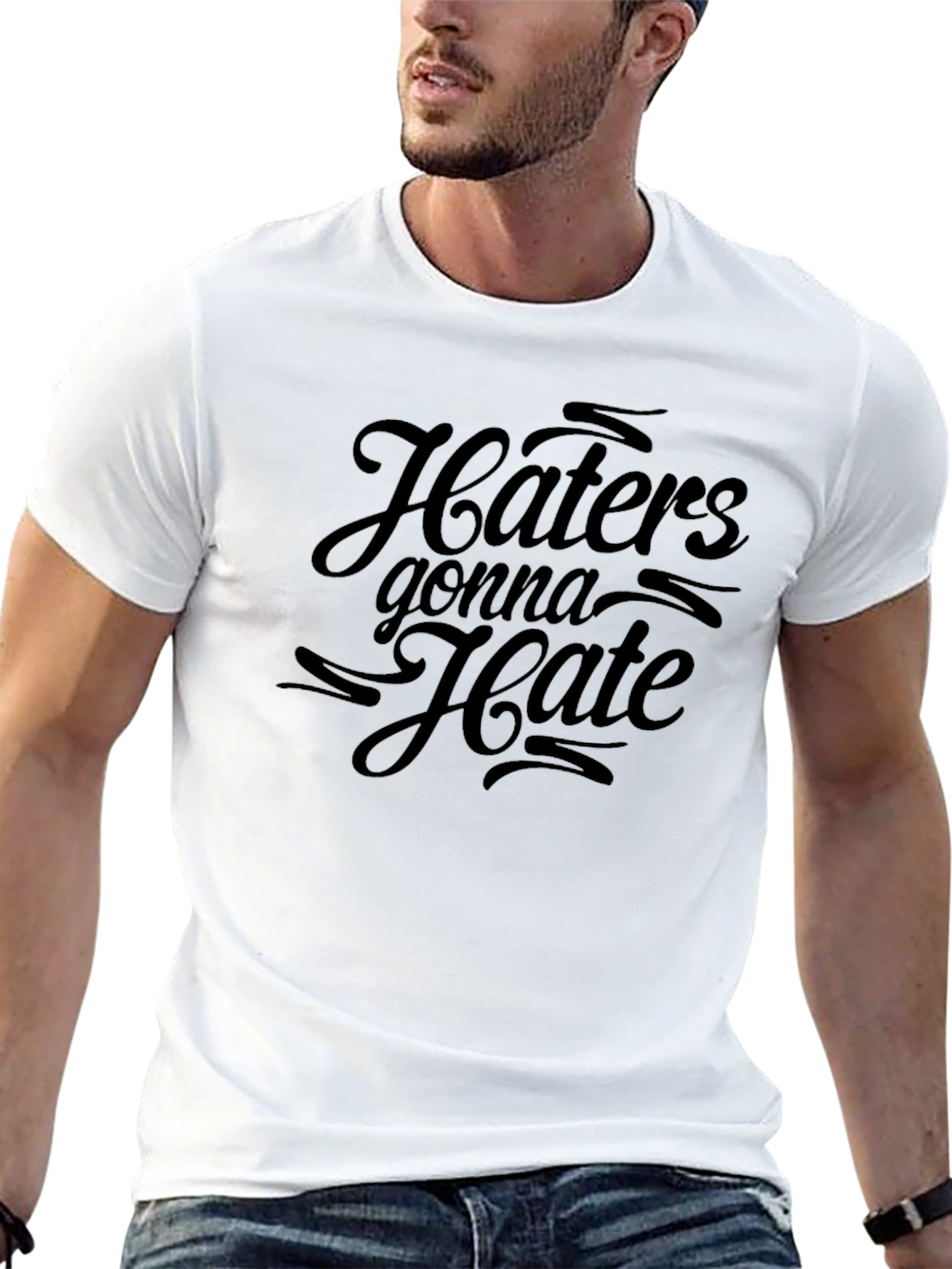 Haters Gonna Hate Graphic Tee - Black Cotton T-Shirt