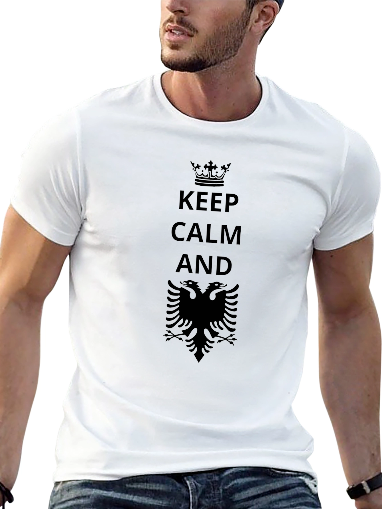 Keep Calm Albania Eagle Graphic T-Shirt