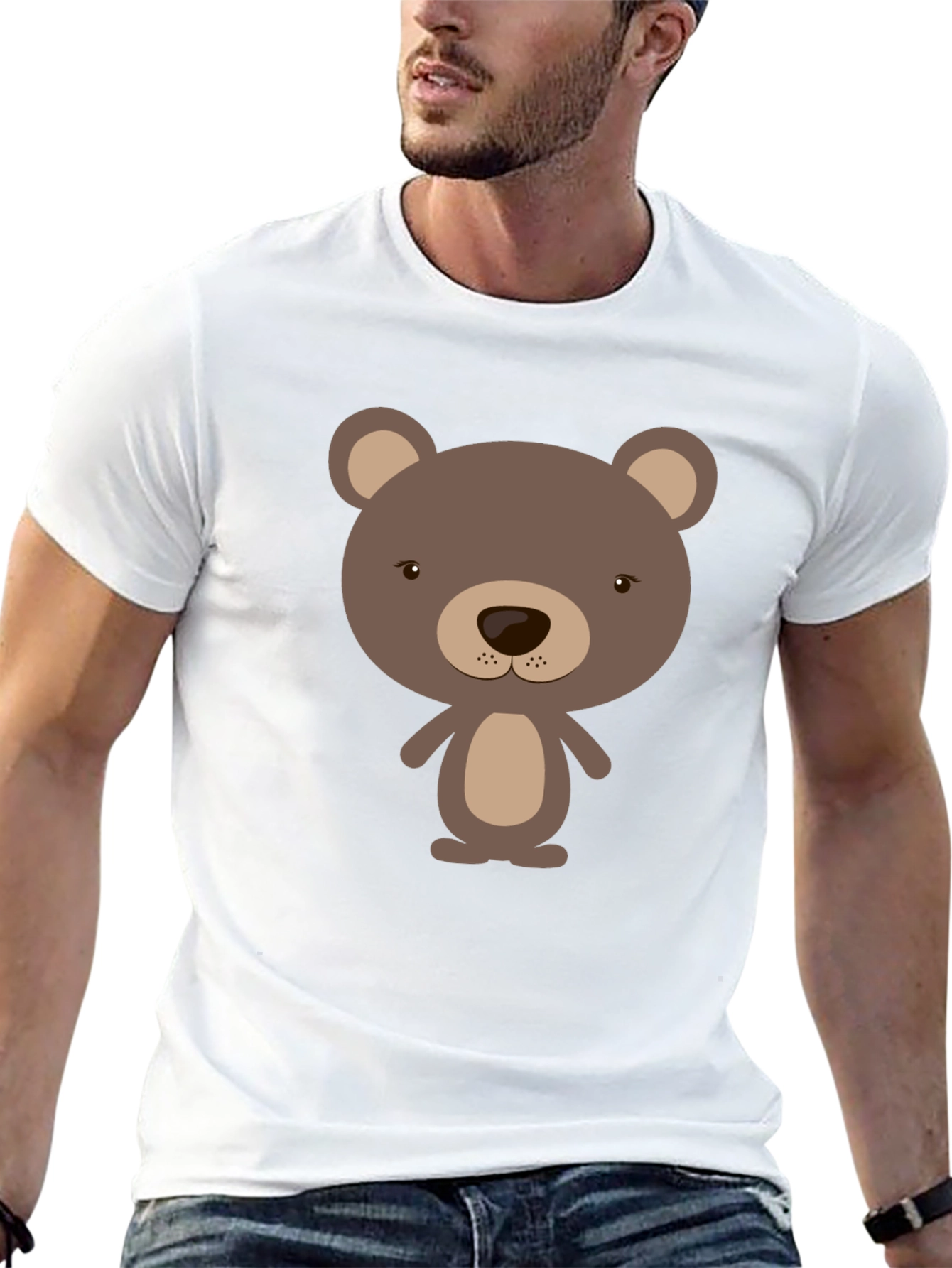Cute Bear Graphic Tee - Soft Cotton Blend