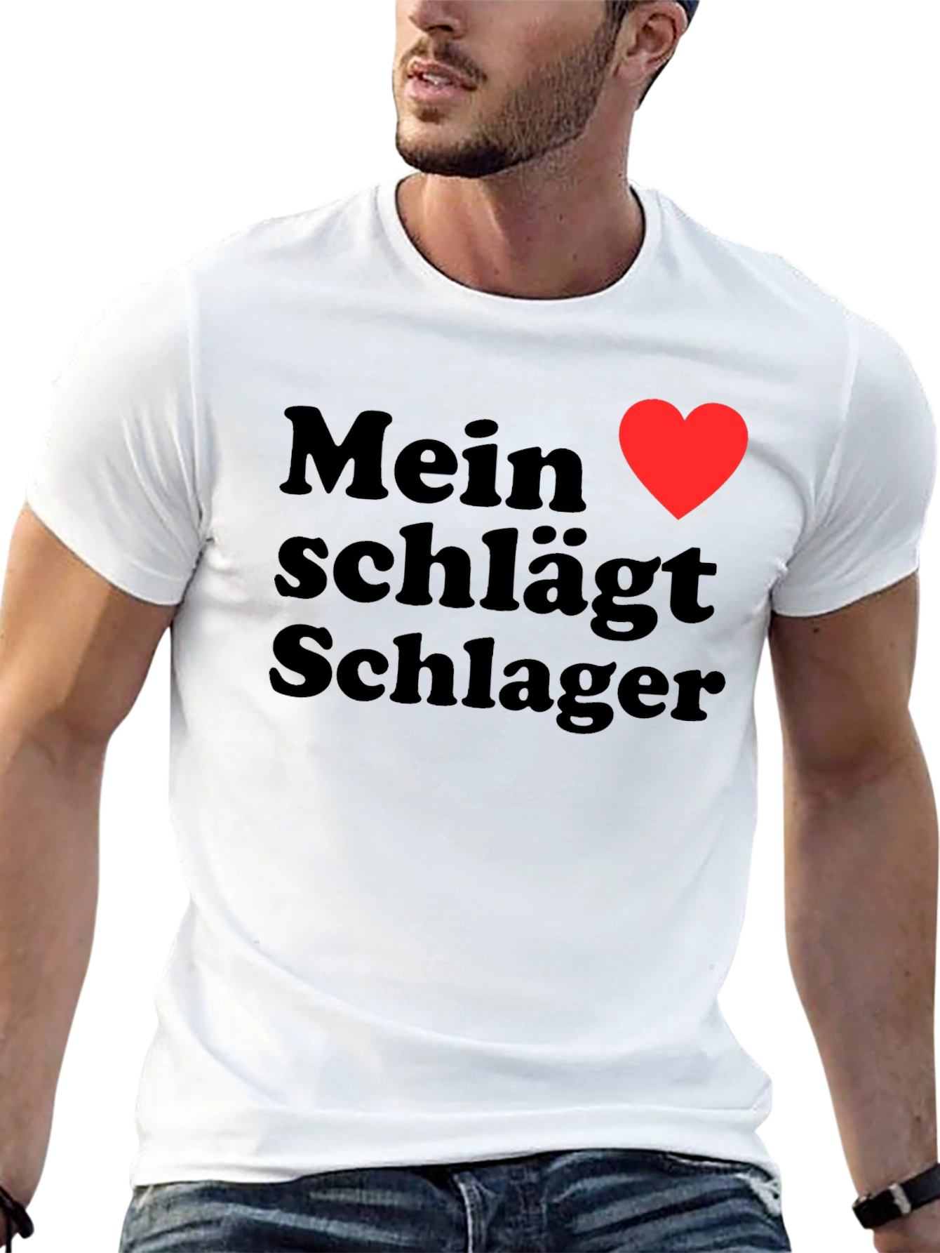 Mein Herz Schlager Heart Graphic Tee Shirt