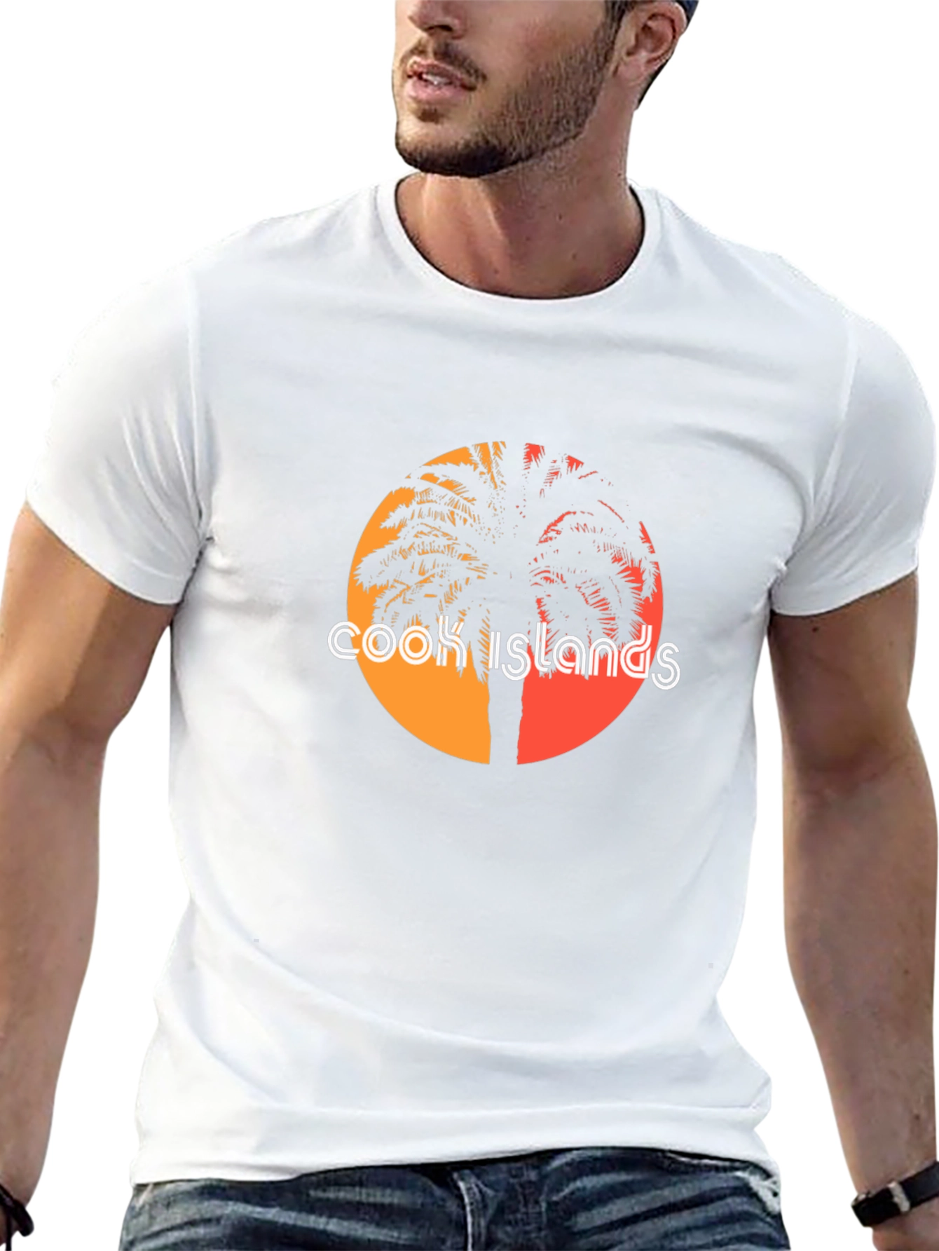 Cook Islands Palm Tee - Black
