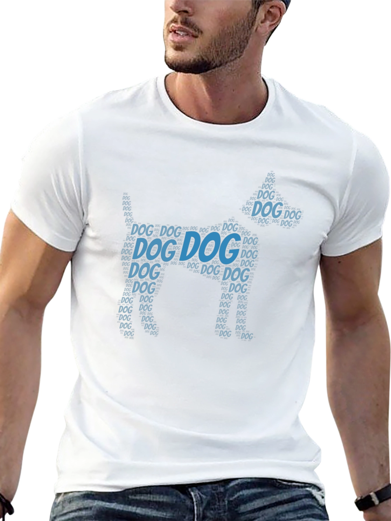 Dog Word Art Graphic Black T-Shirt