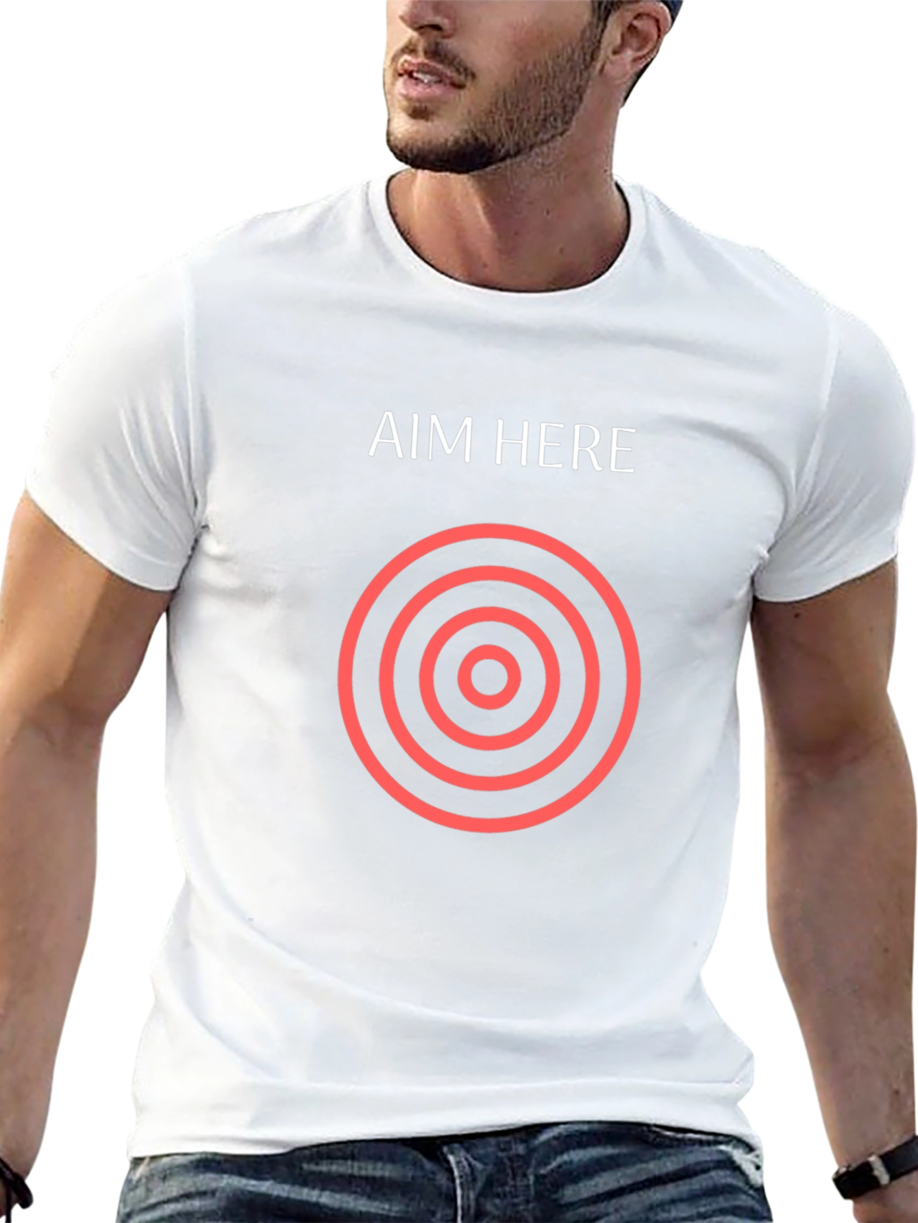 Aim Here Graphic T-Shirt - Black Cotton Tee