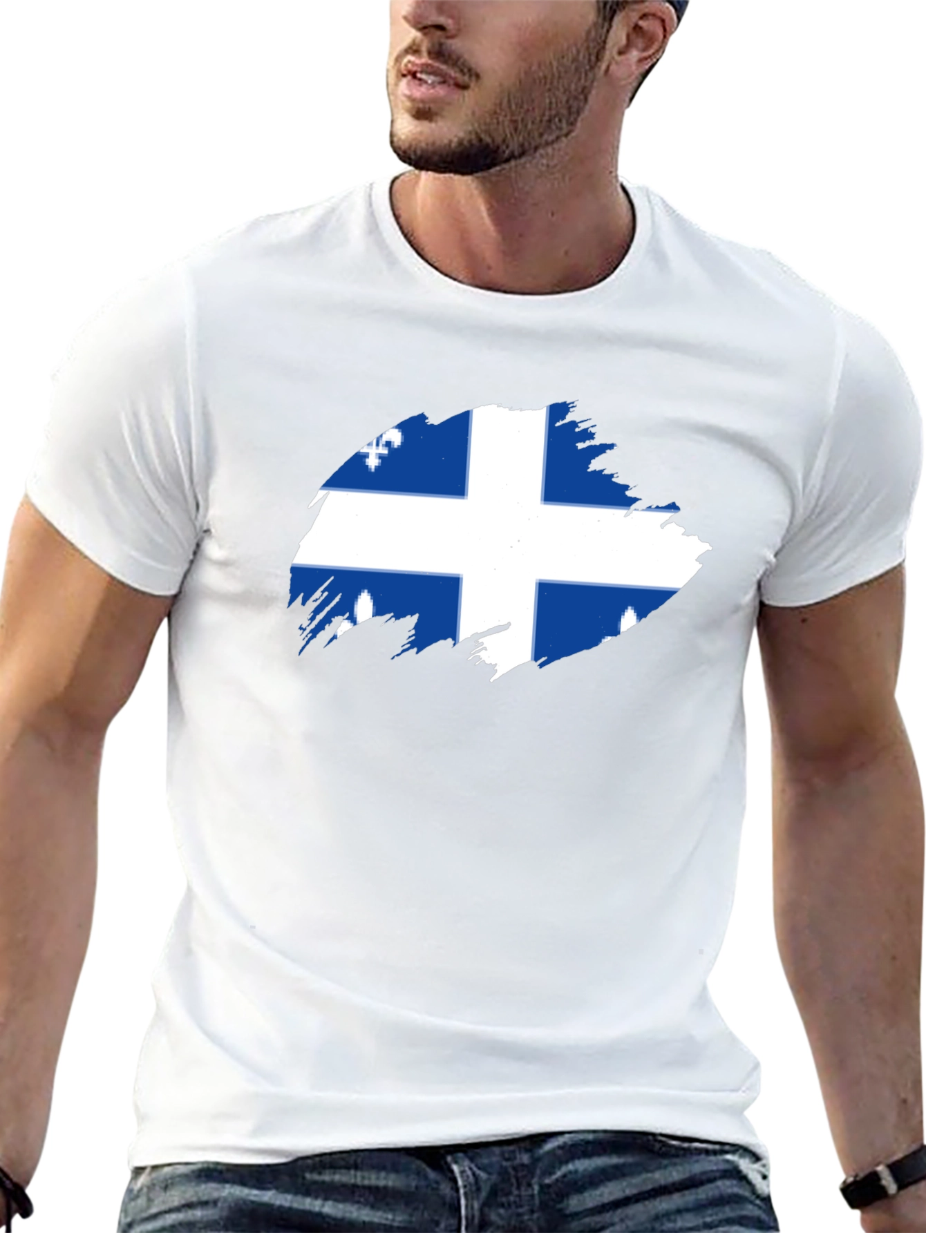 Quebec Flag T-Shirt - Mens Black Tee