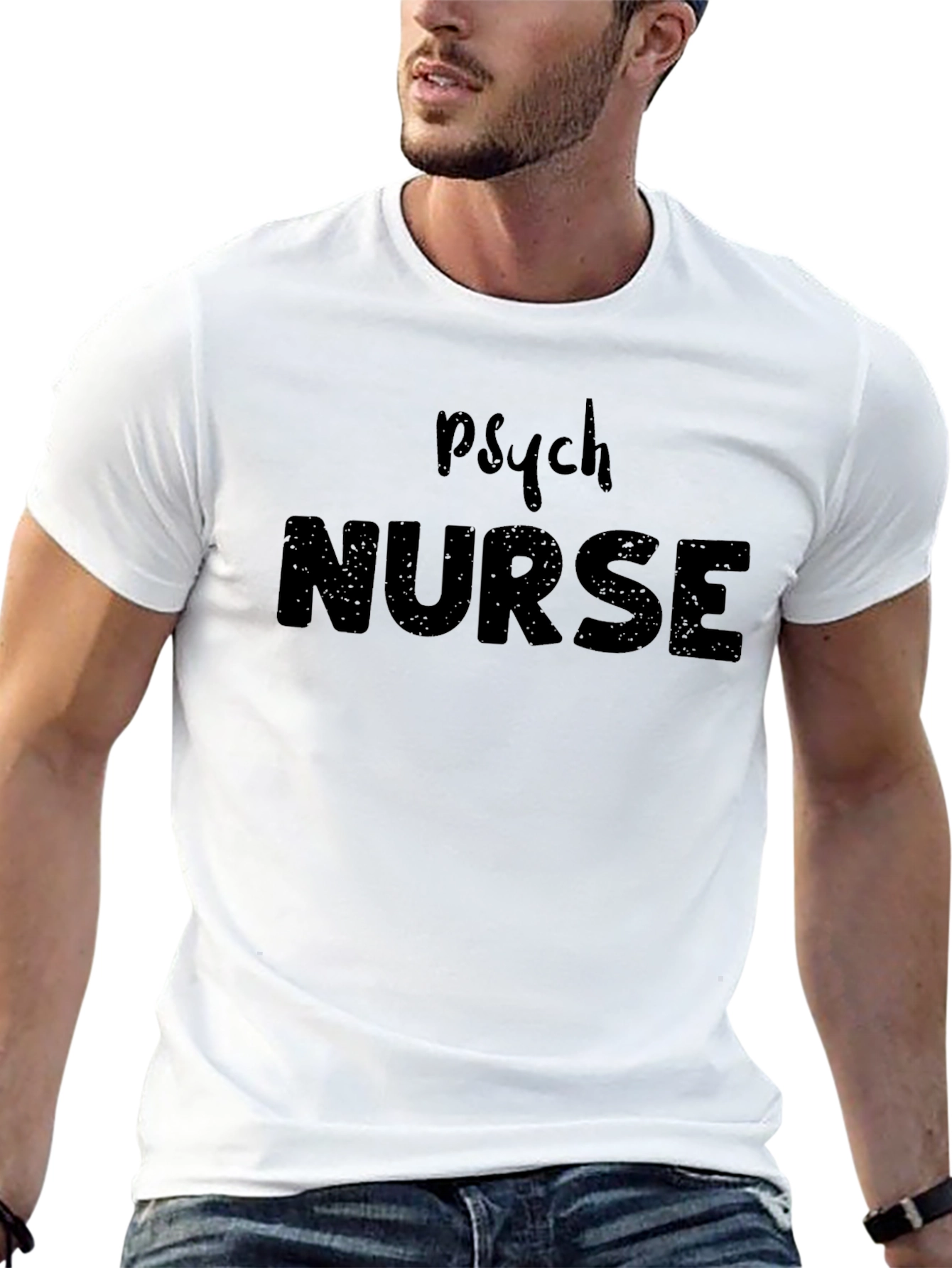 Psych Nurse Unisex Black T-Shirt