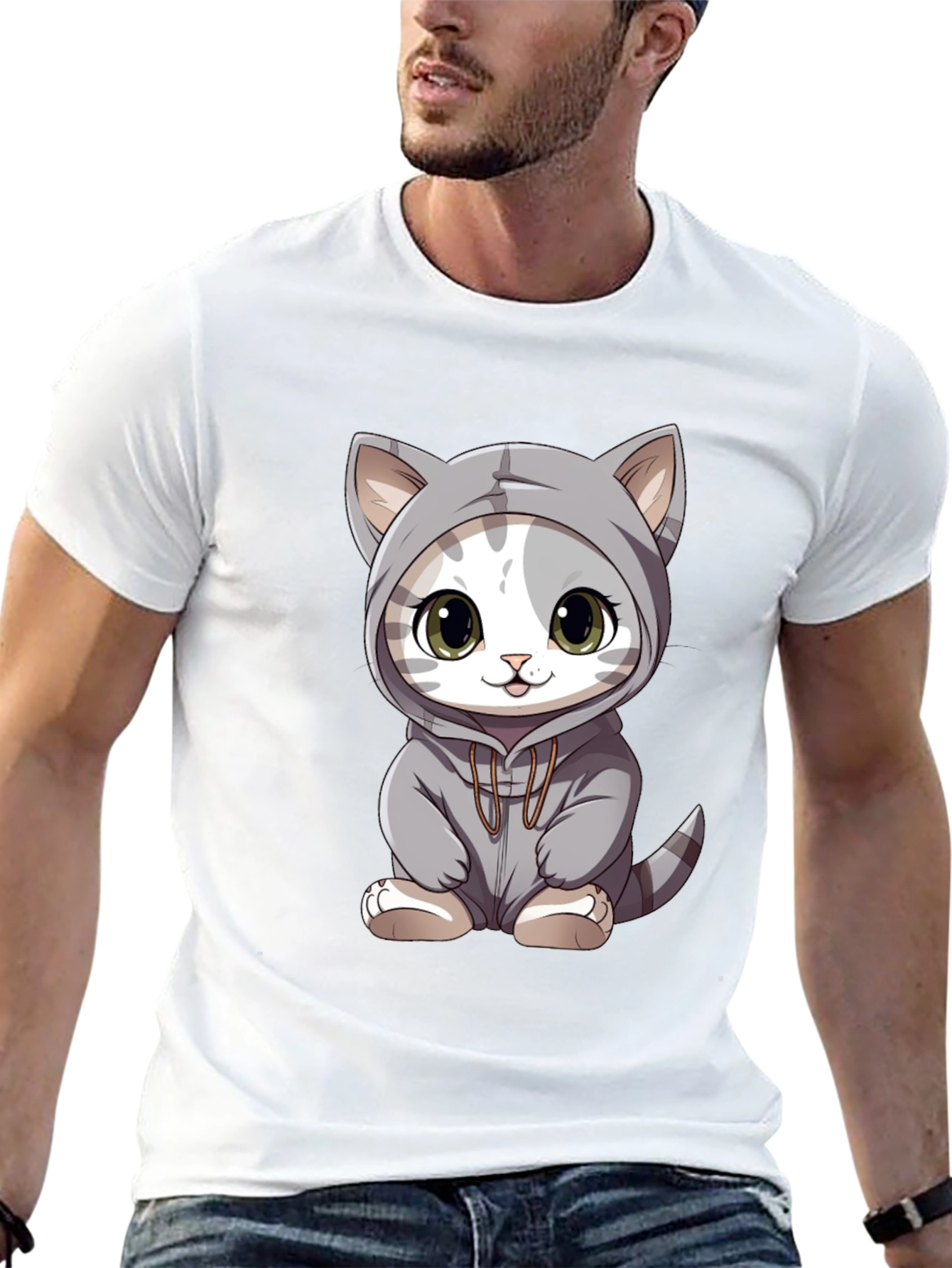 Cute Cat Hoodie T-Shirt