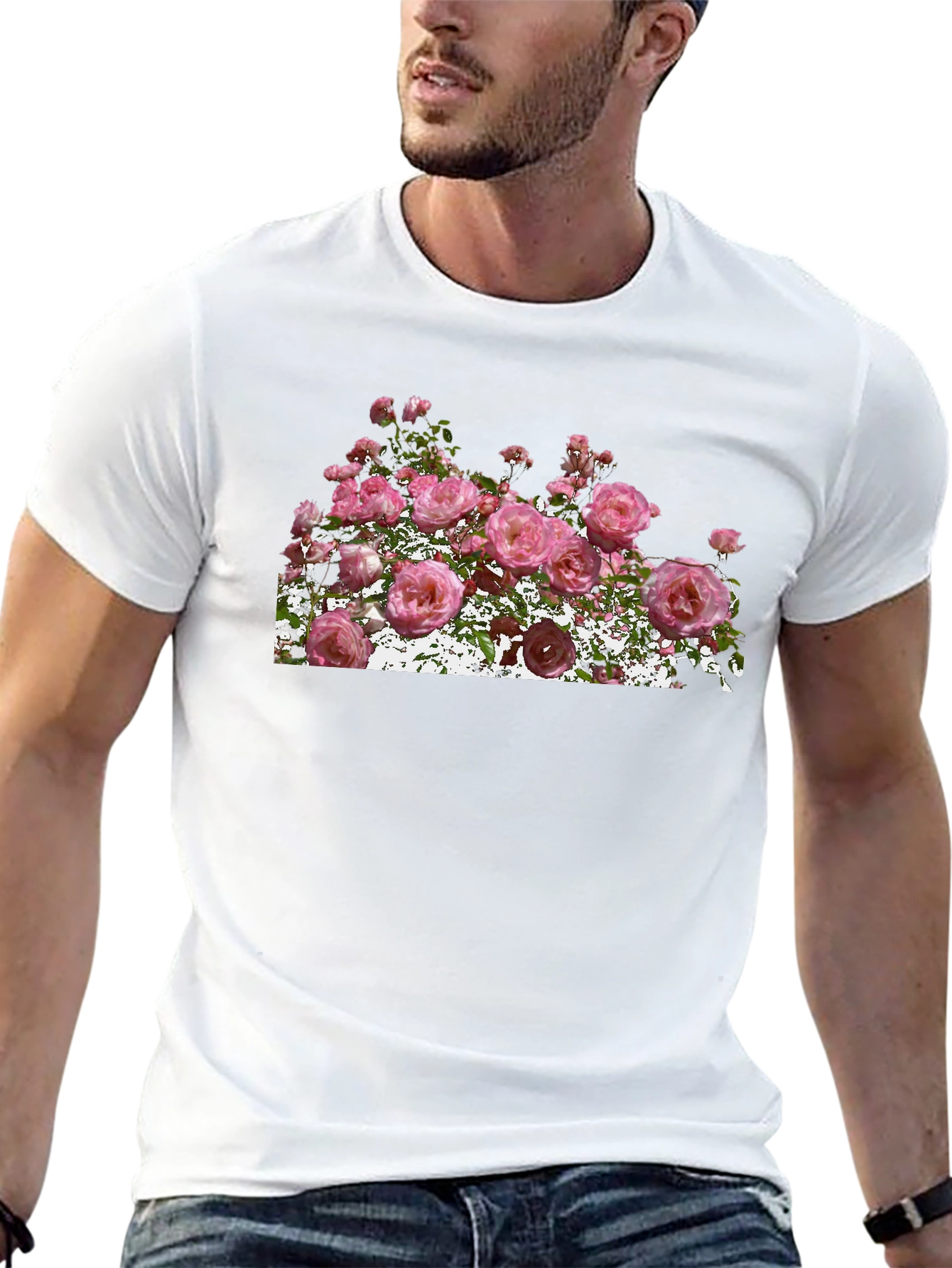 Floral Print Black T-Shirt