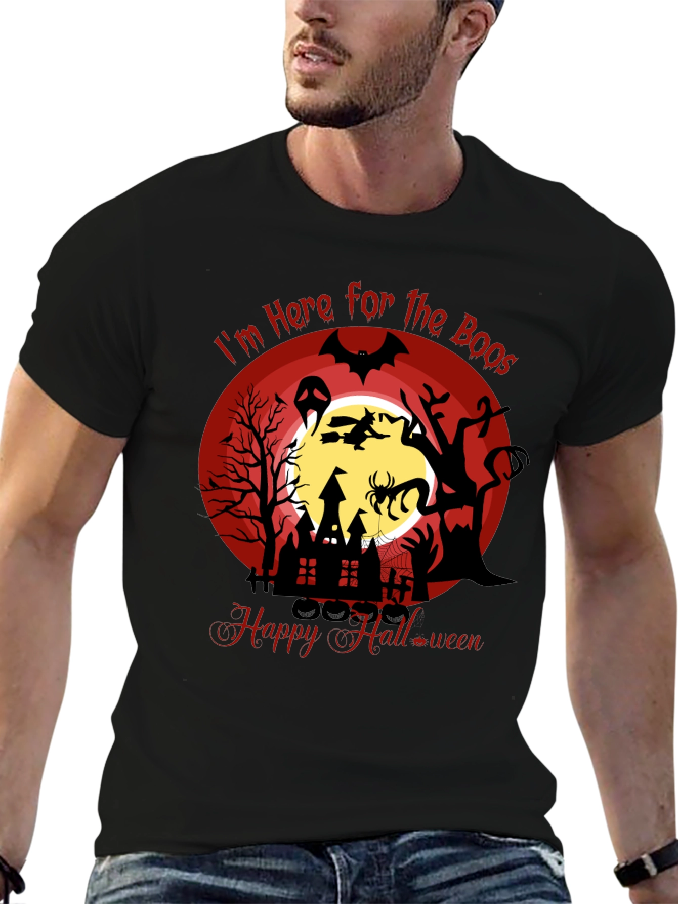 Halloween Graphic Tee - Here for the Boos