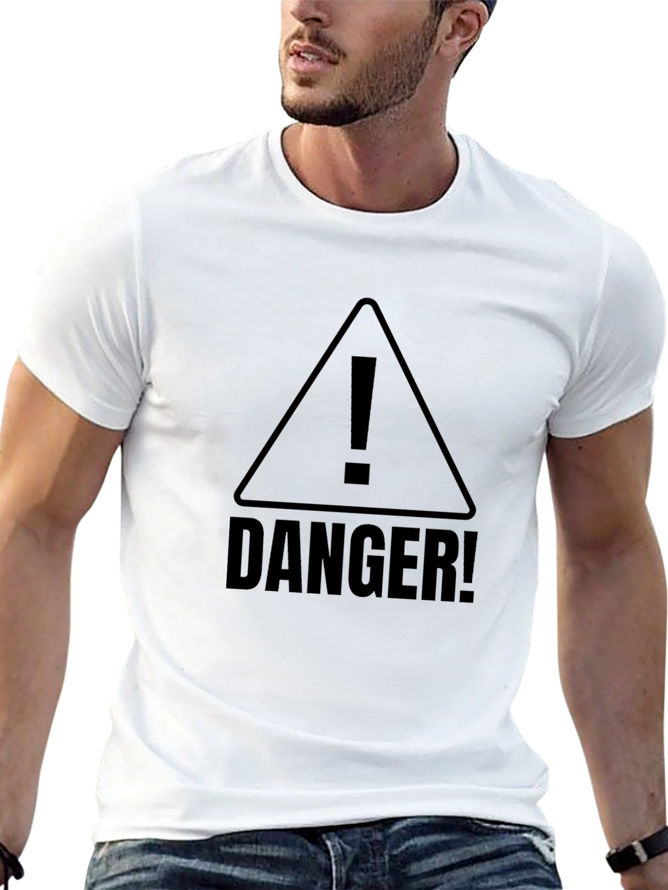 Danger! Warning Sign Black T-Shirt
