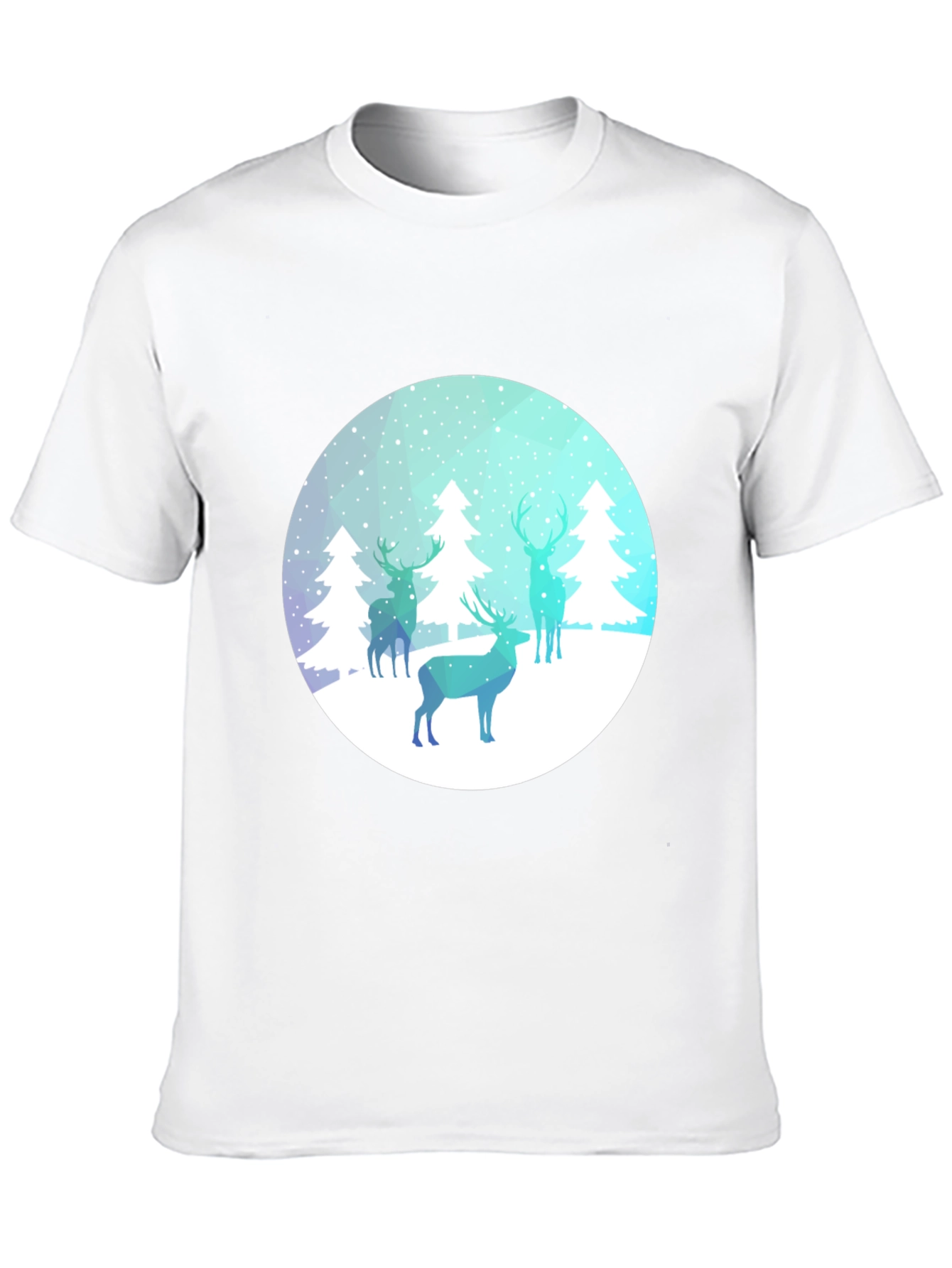 Winter Deer Graphic Tee - Black