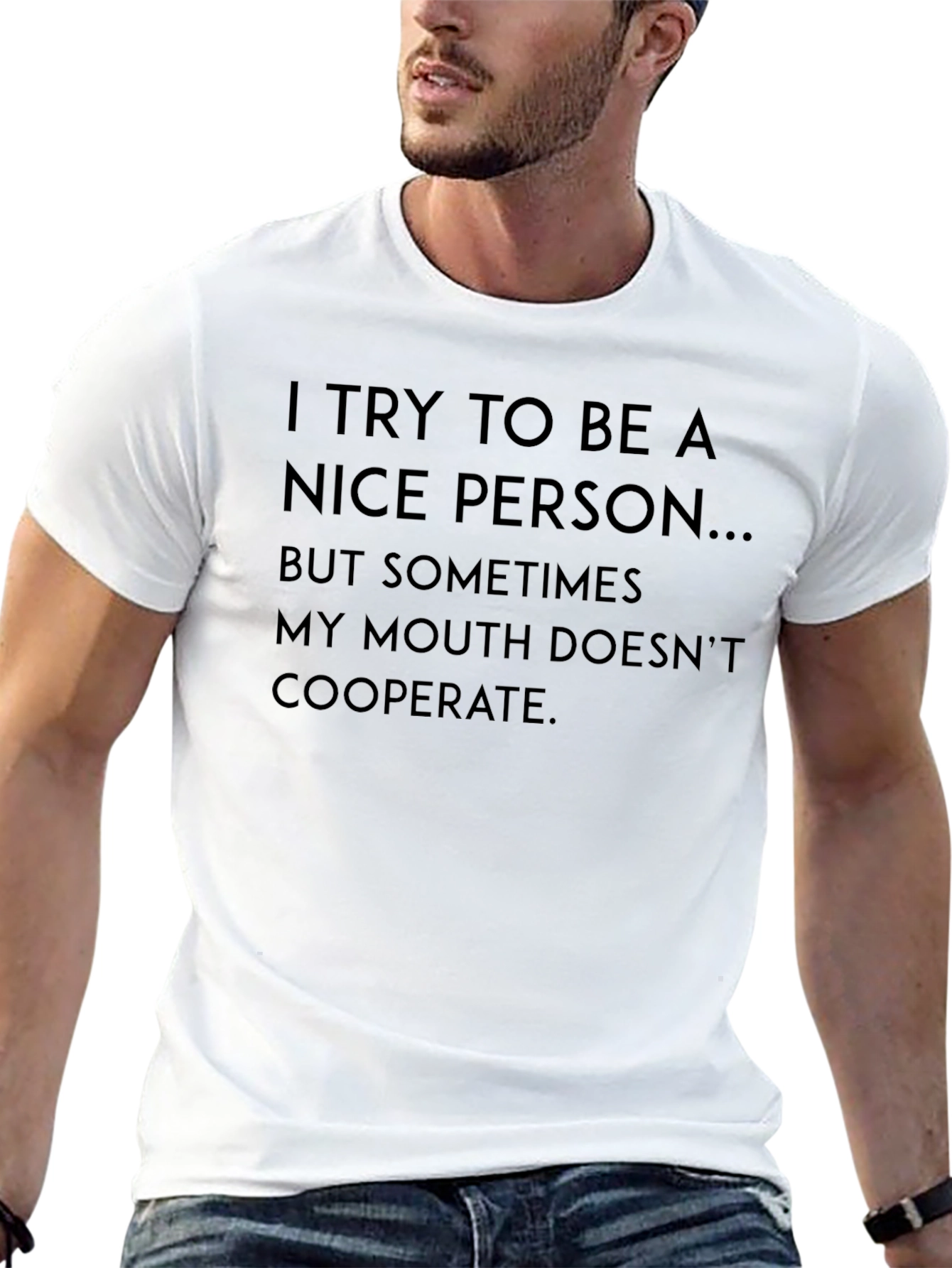 Funny Sarcastic Humor Graphic T-Shirt - Nice Person