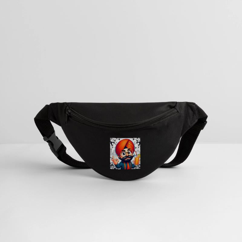 Vibrant Sikh Man with Drink Illustration