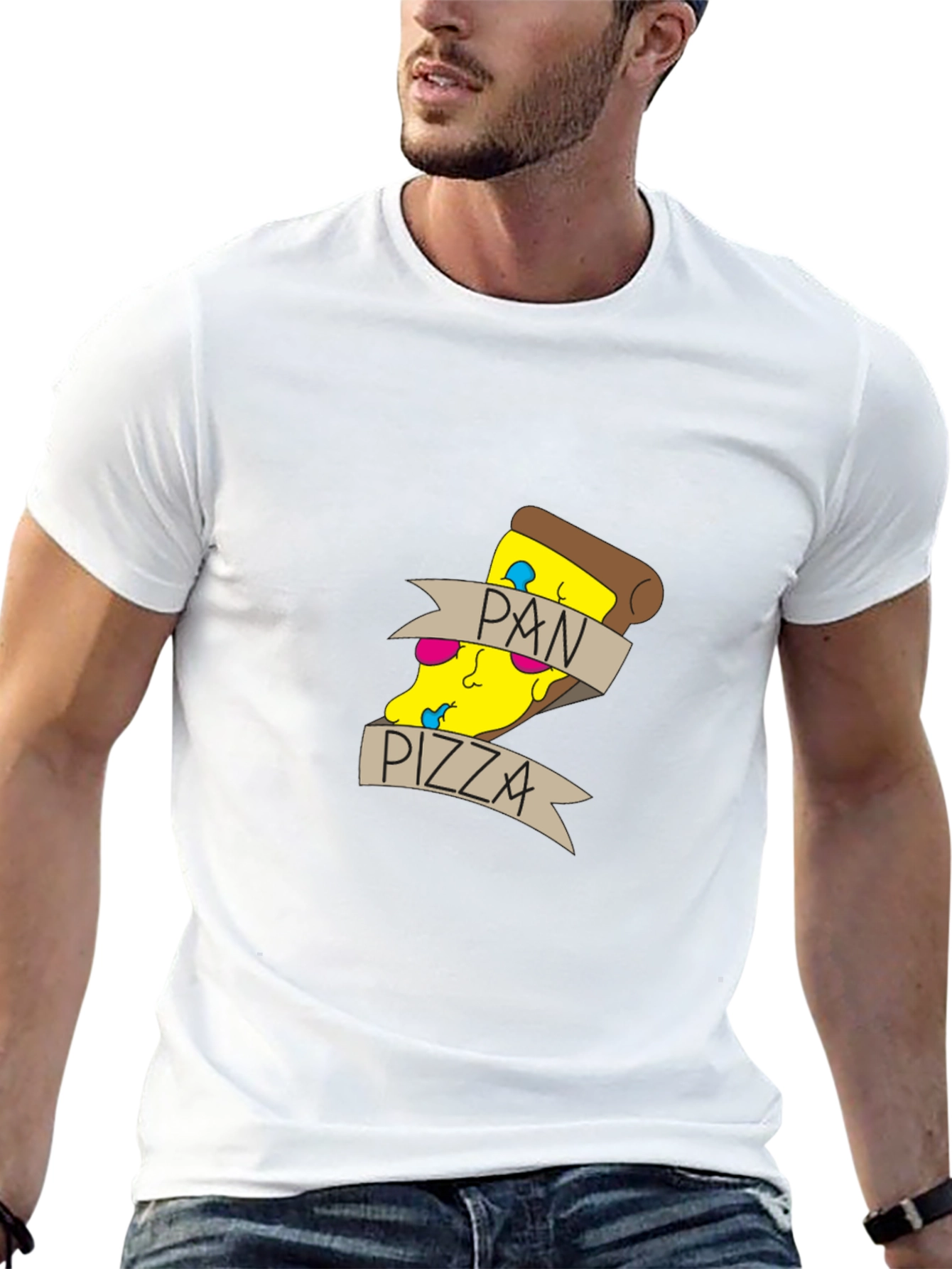 Pan Pizza Graphic Tee - Casual Black T-Shirt