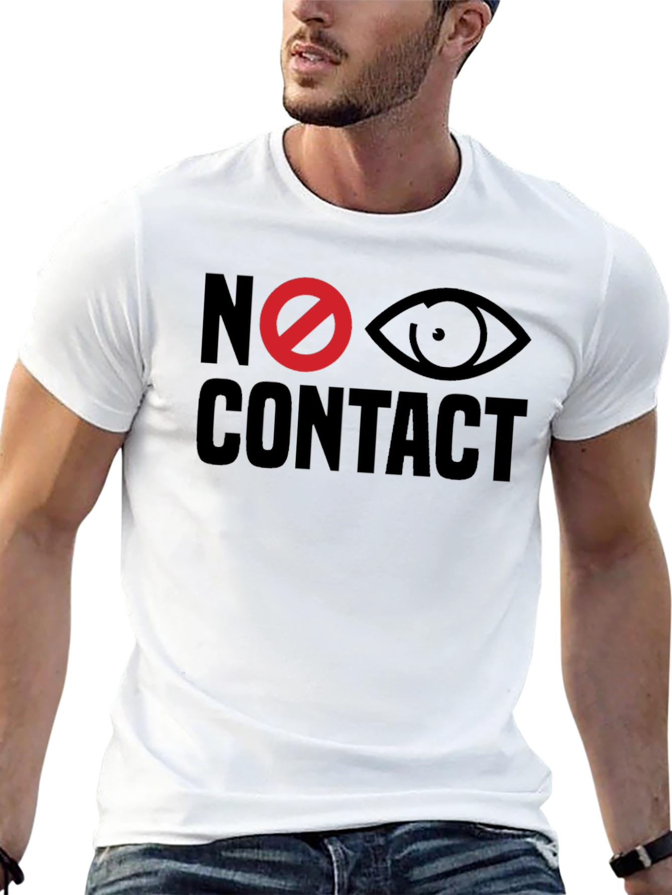 No Eye Contact Graphic Tee - Bold Statement T-Shirt