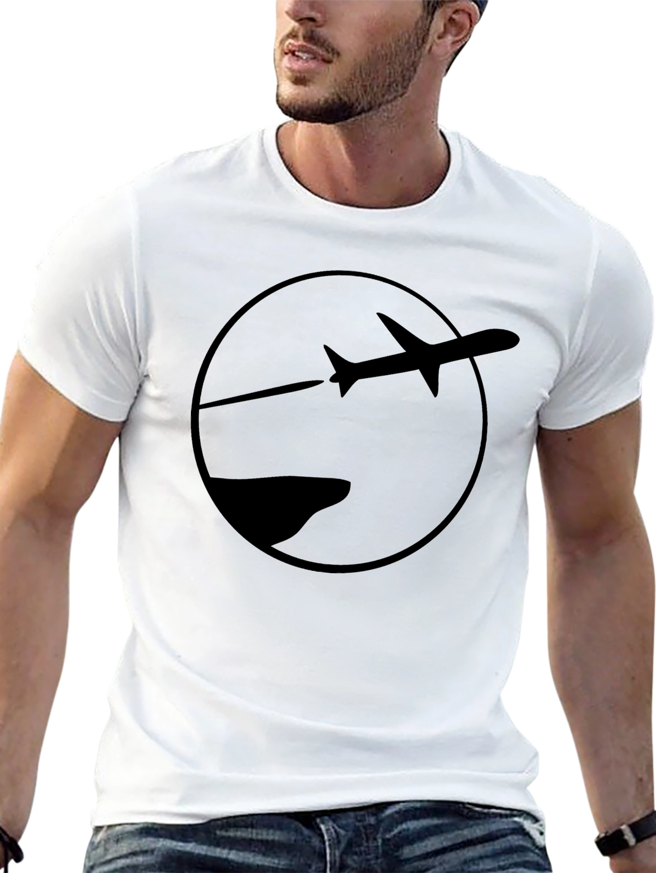 Black Plane Graphic Tee - Aviation Enthusiast T-Shirt