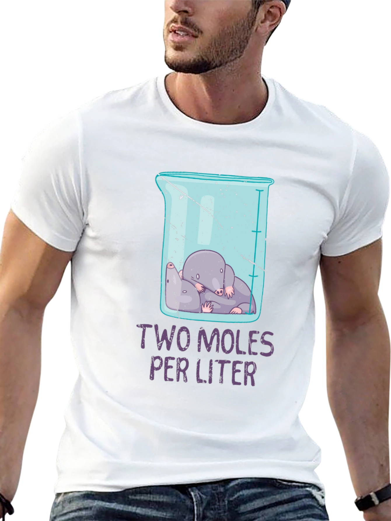 Two Moles Per Liter Science Humor T-Shirt