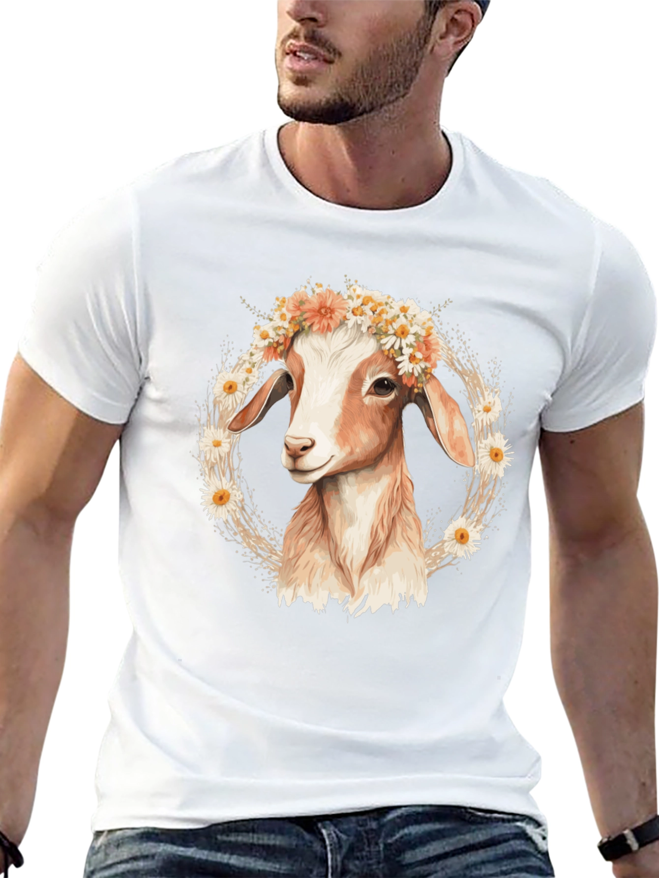 Goat with Flower Crown T-Shirt