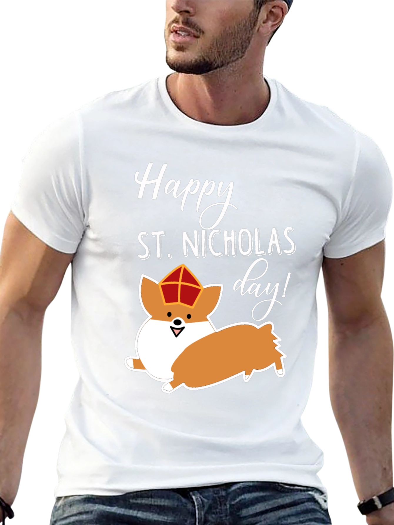 Happy St. Nicholas Day Corgi T-Shirt