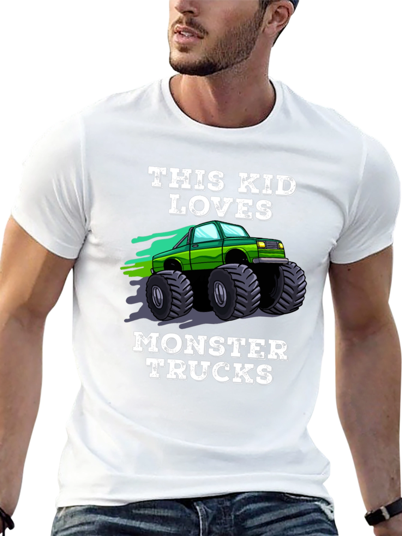 This Kid Loves Monster Trucks Black T-Shirt
