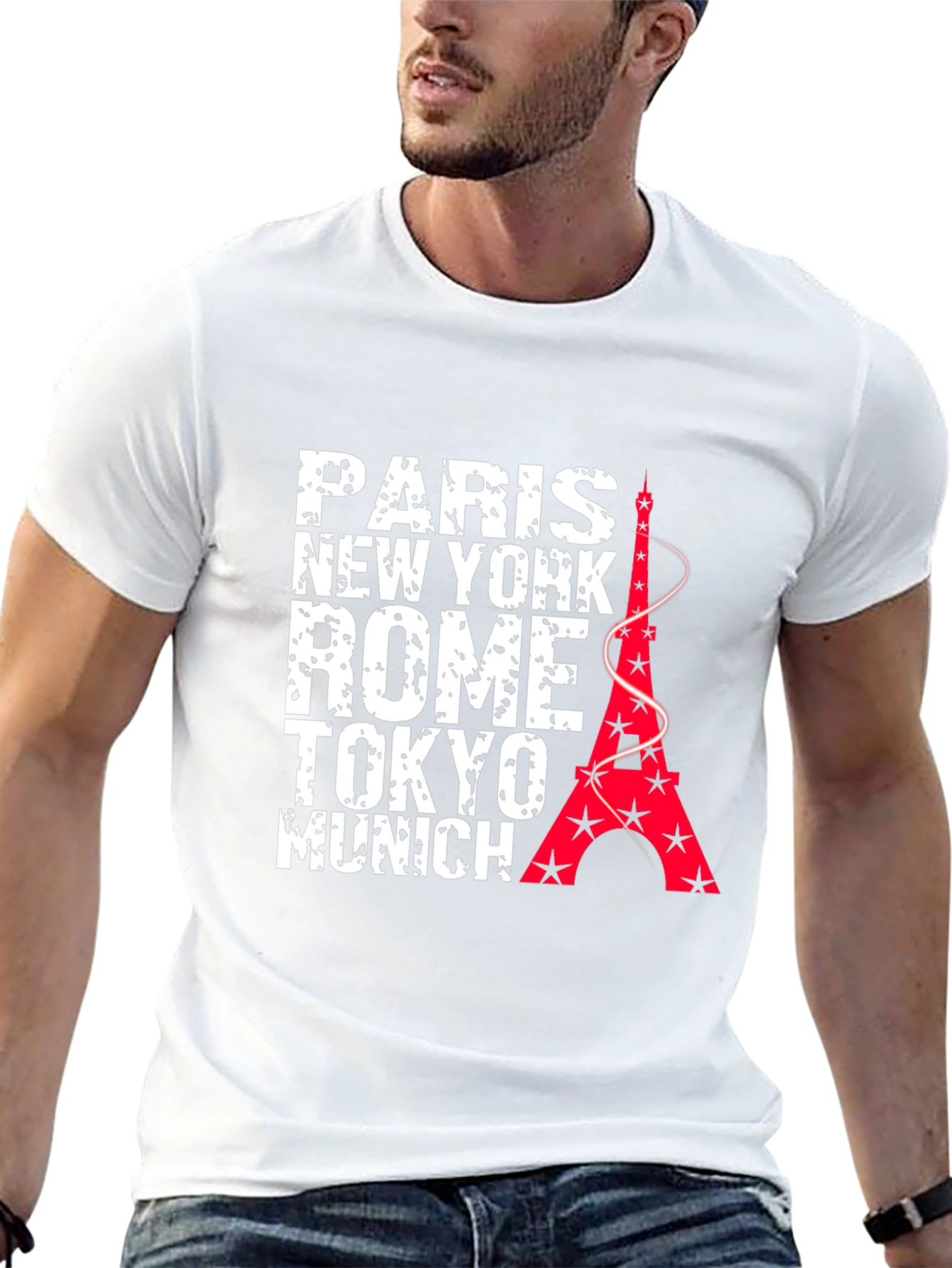Paris New York Rome Tokyo Munich Graphic T-Shirt