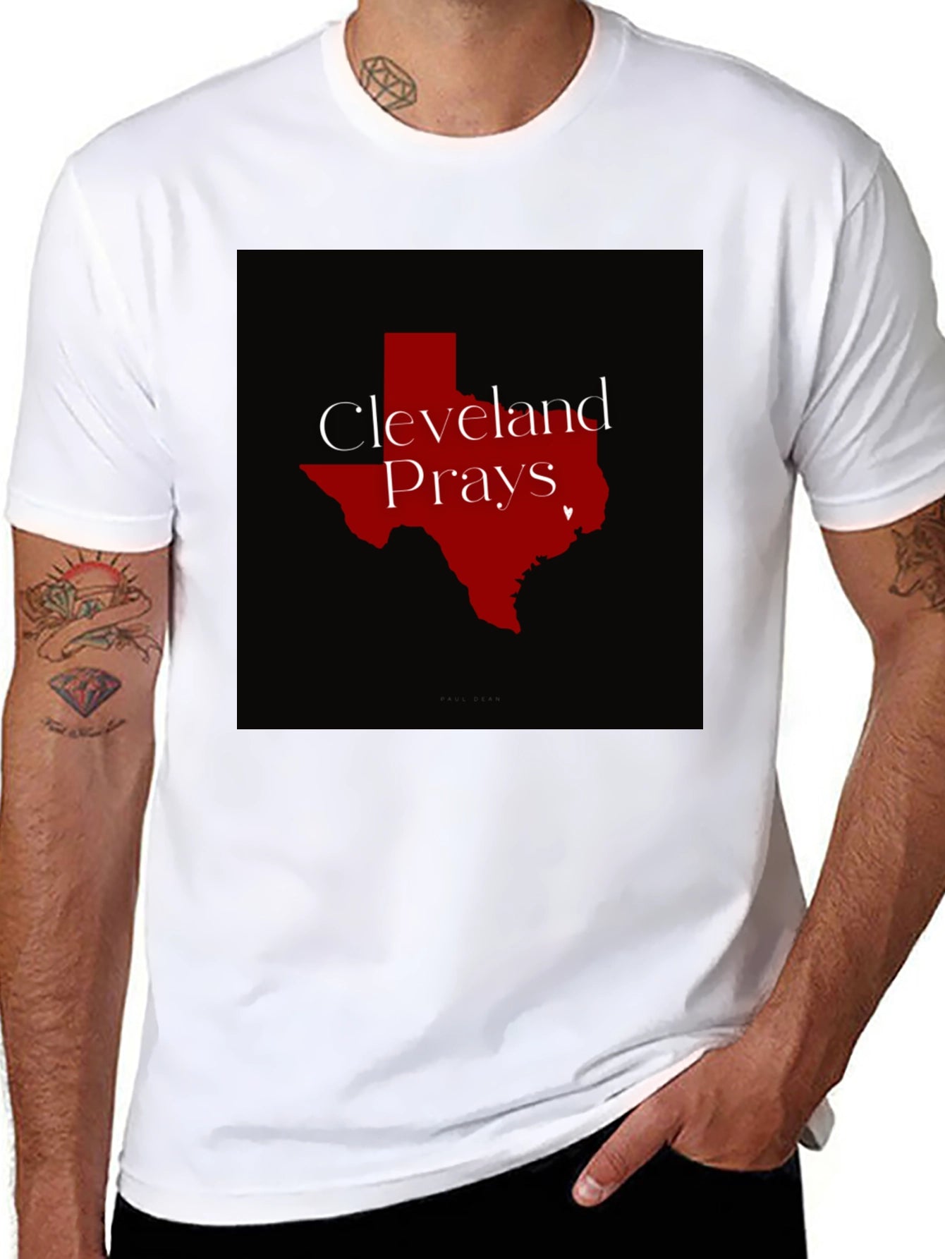 Cleveland Prays Graphic Tee - Black Crew Neck T-Shirt