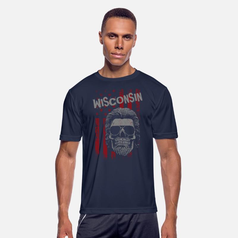 Wisconsin American Patriot Mullet Punk Rock Skull