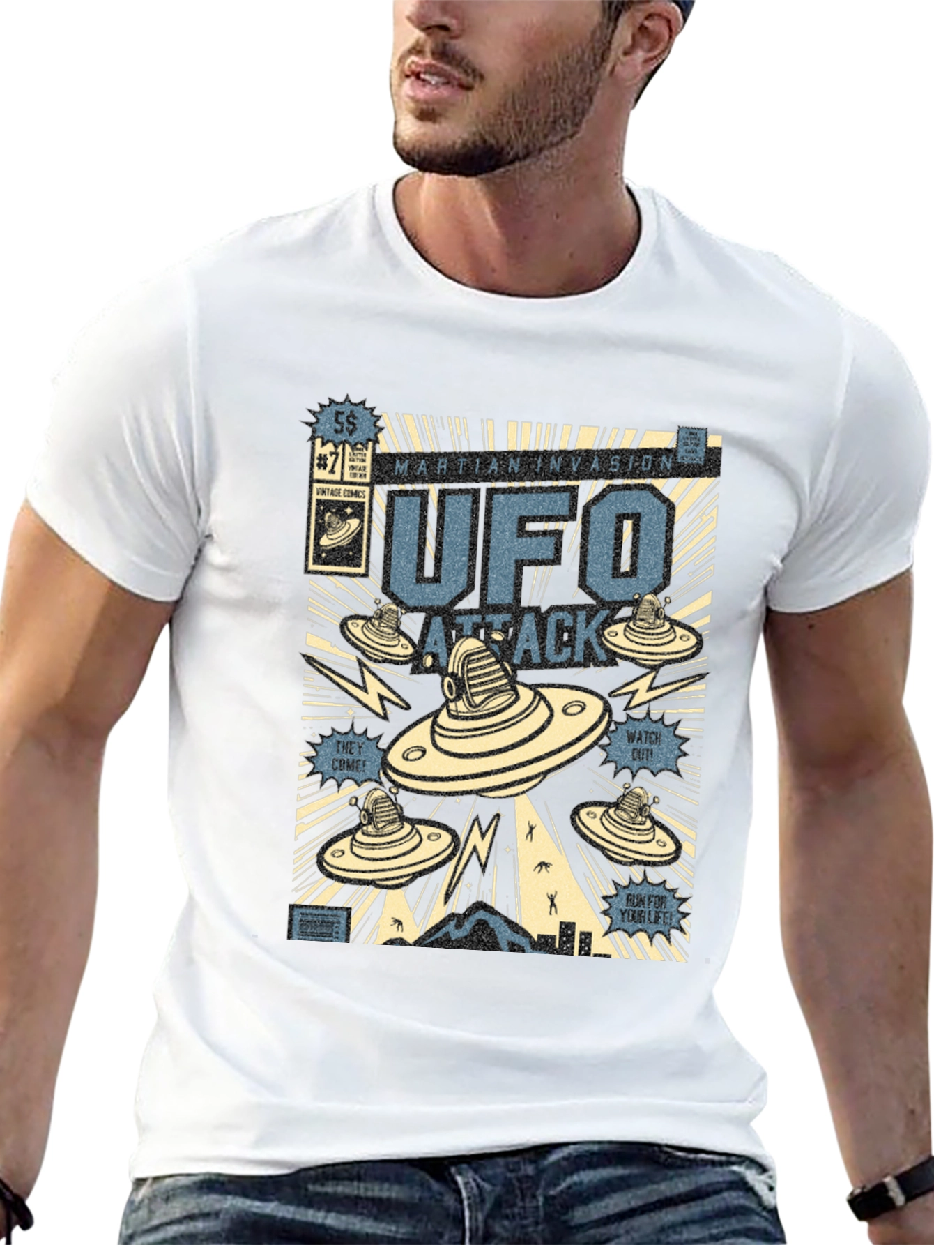 UFO Attack Graphic T-Shirt