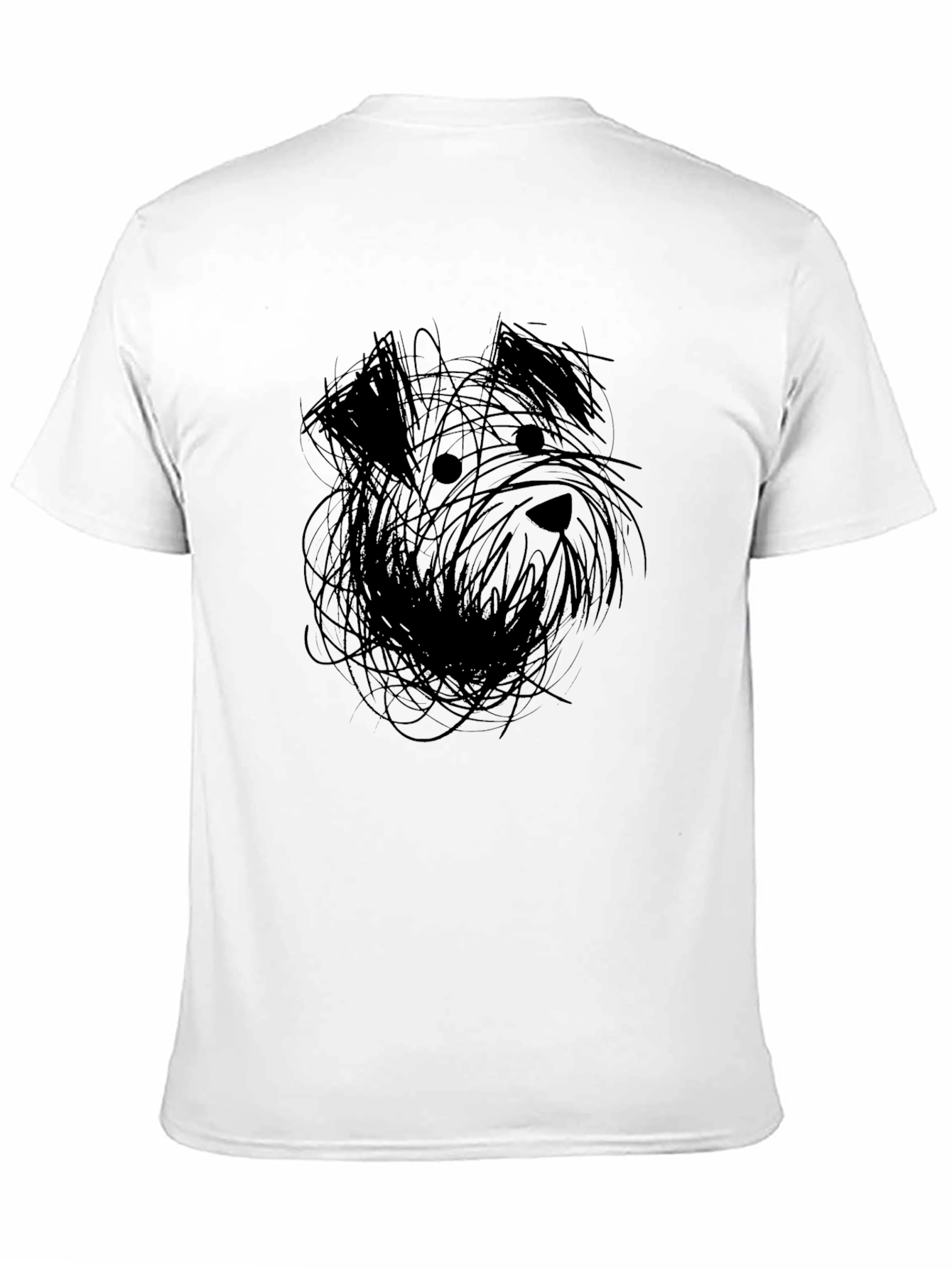 Abstract Dog Graphic Tee - Black