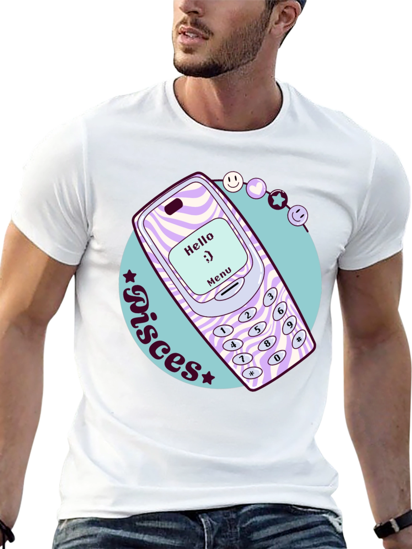 Pisces Retro Cell Phone T-Shirt
