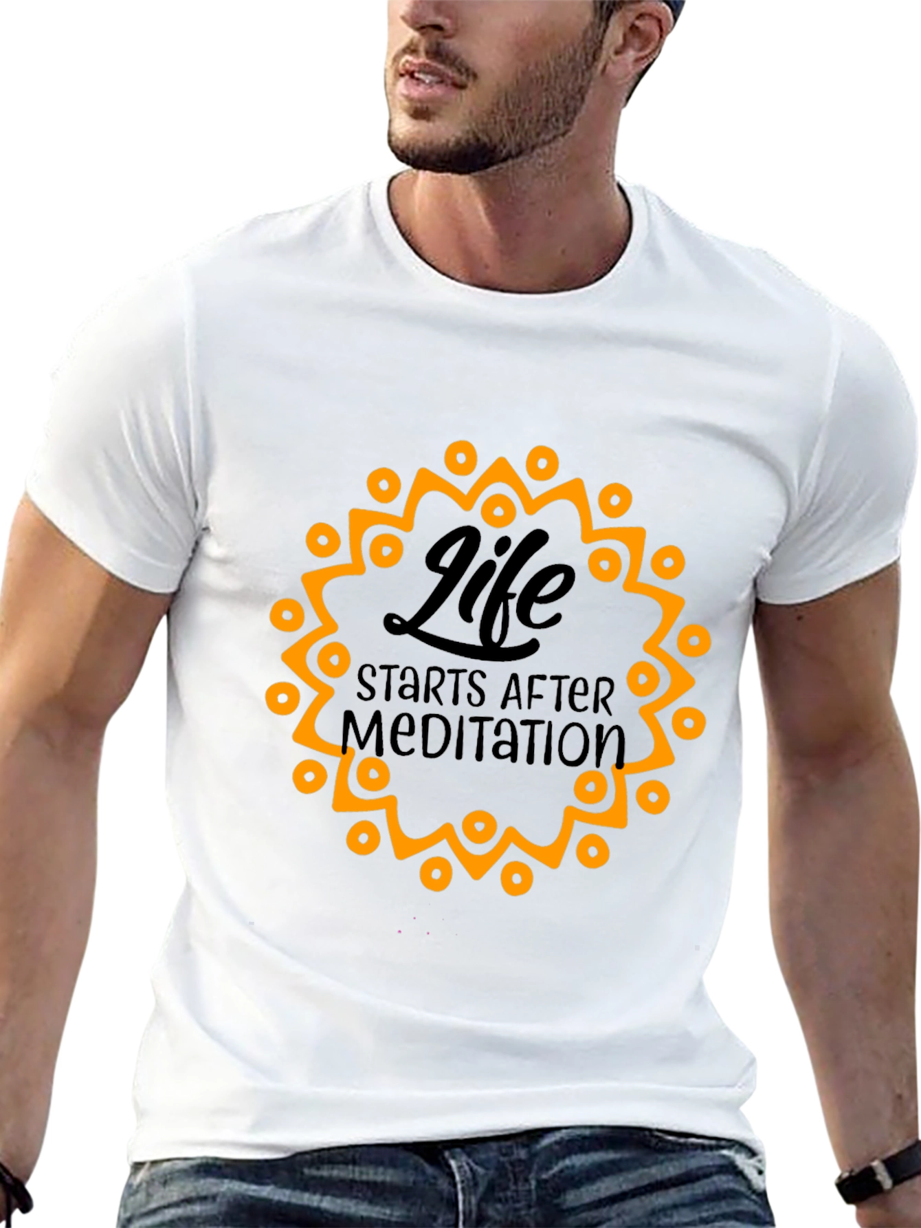 Life Starts After Meditation Black T-Shirt