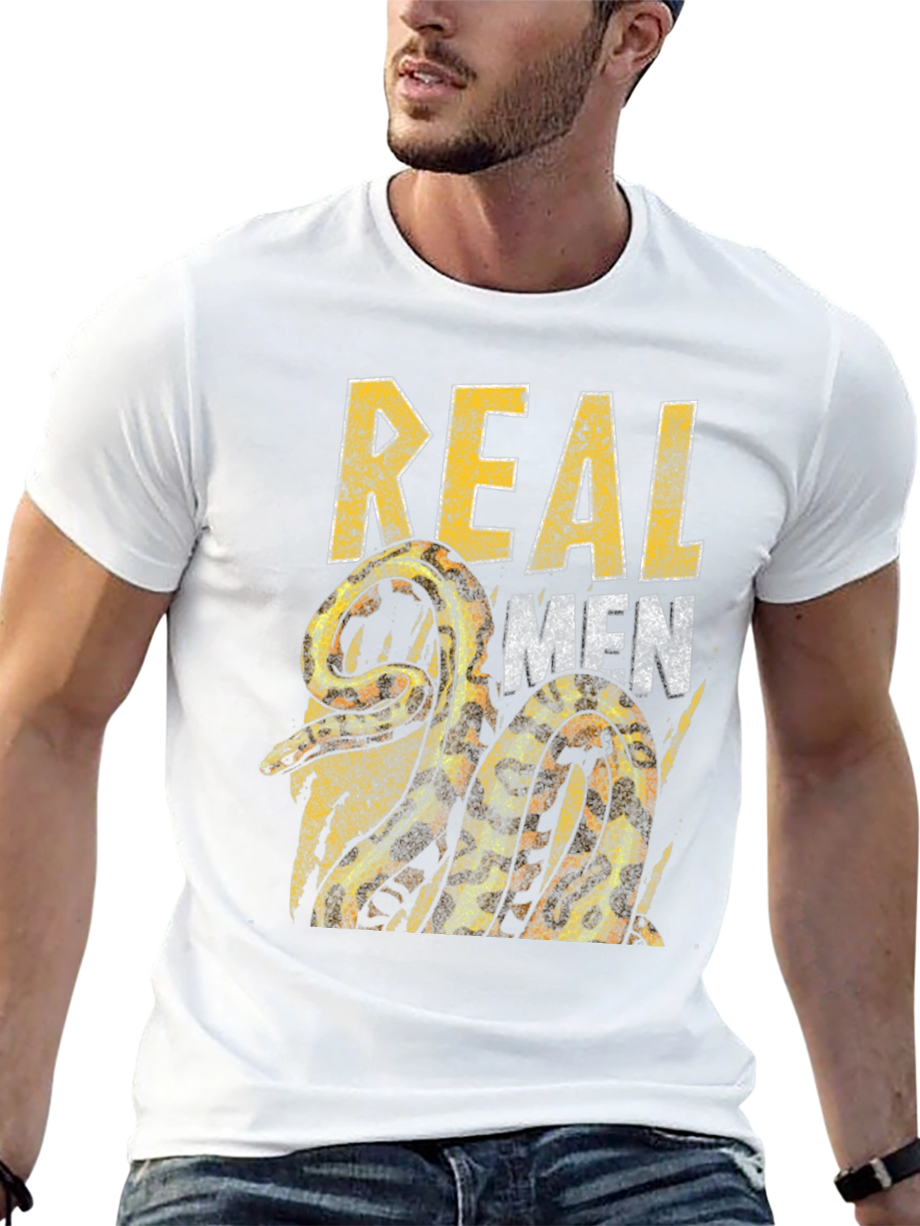 Real Men Snake Graphic T-Shirt