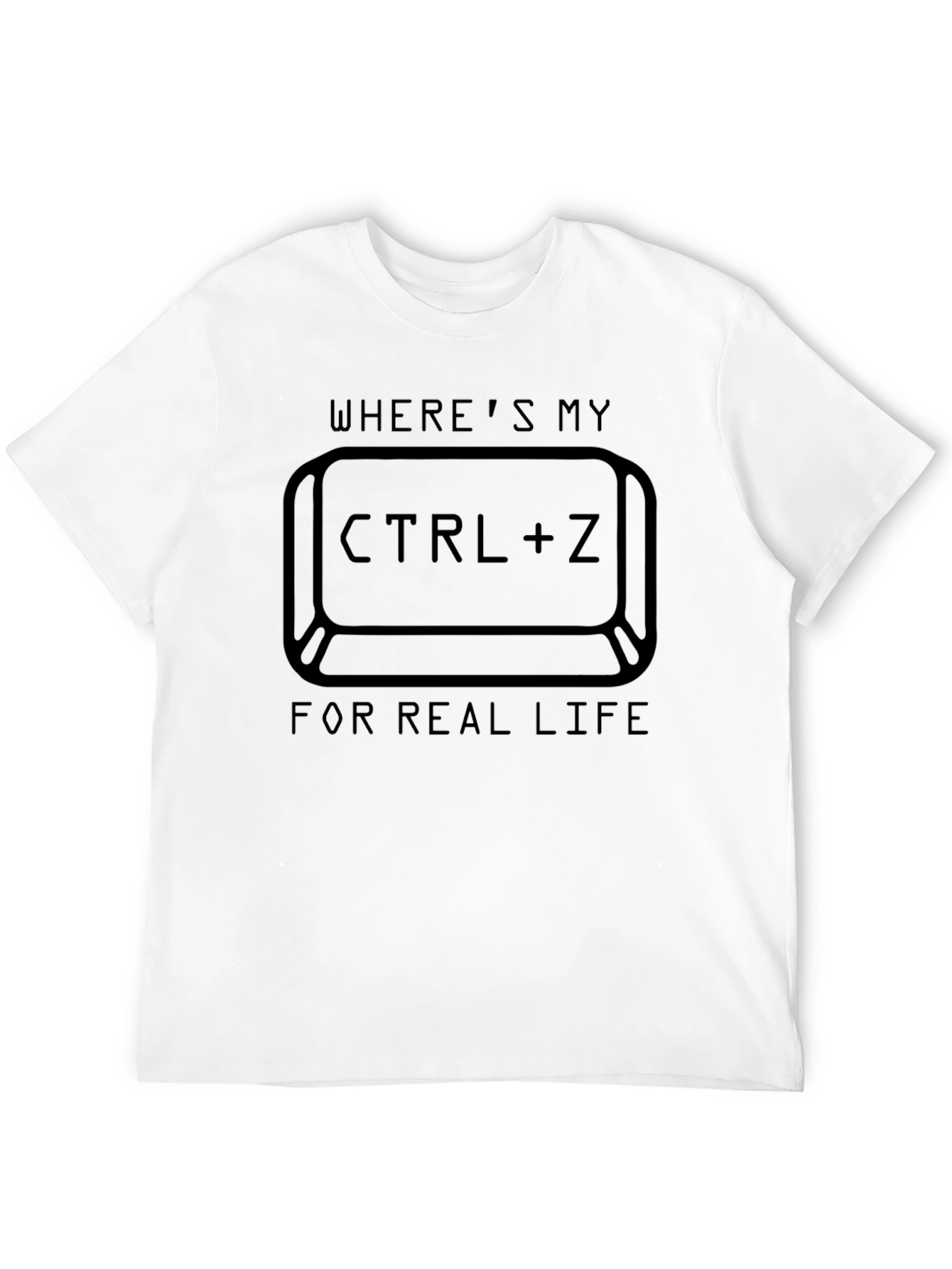 Ctrl+Z Real Life Black T-Shirt - Undo Button Tee