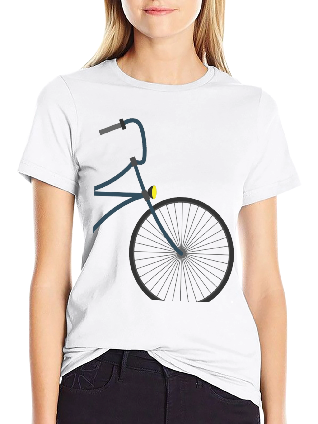 Mens Bicycle Graphic Tee - Black Cotton Casual Top