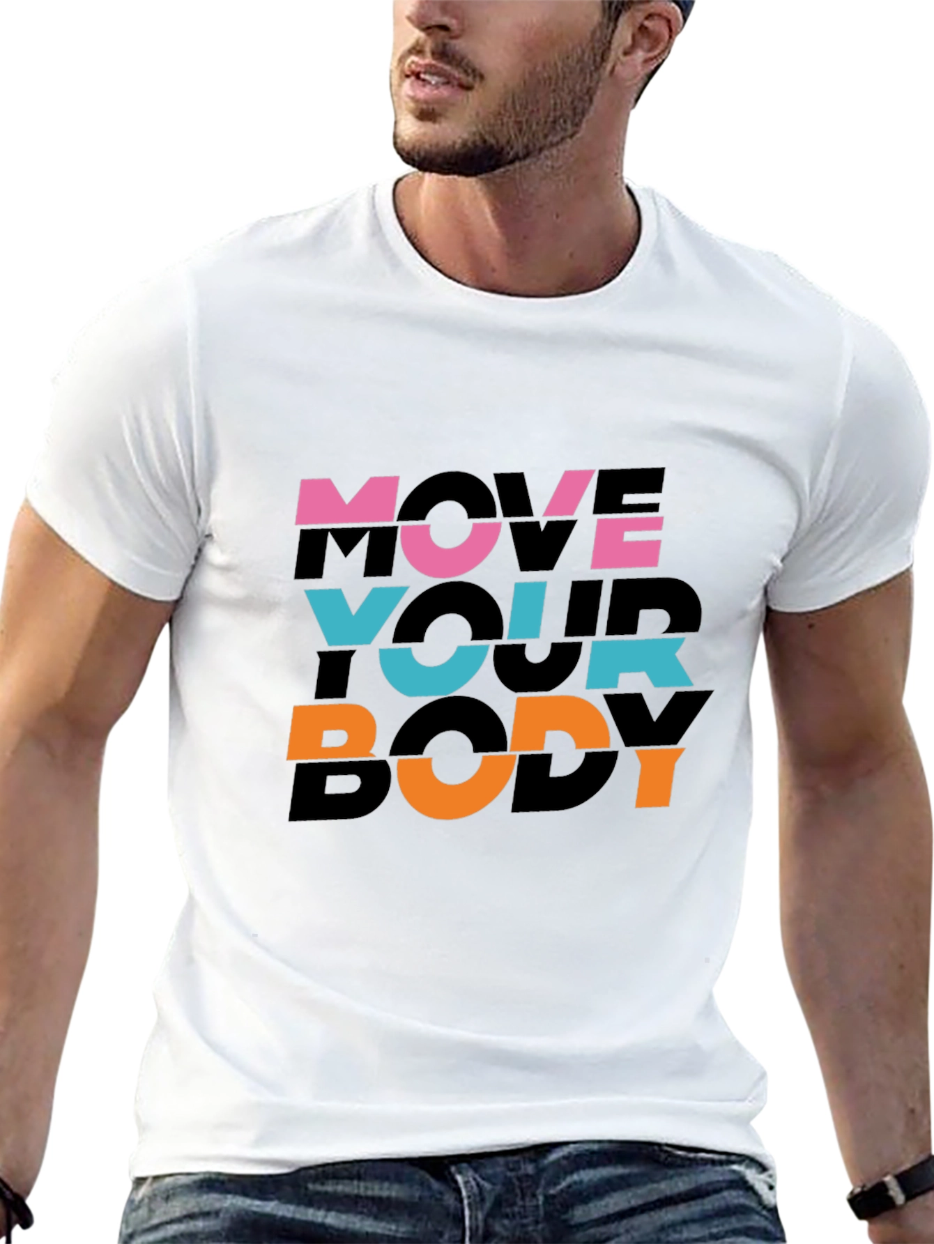 Move Your Body Graphic Print Black T-Shirt