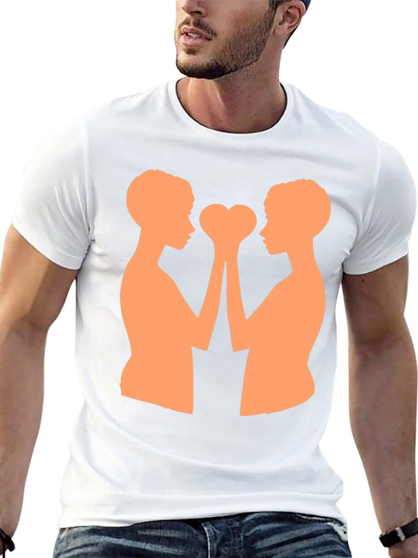 Heart Hands T-Shirt - Black Cotton Blend Graphic Tee