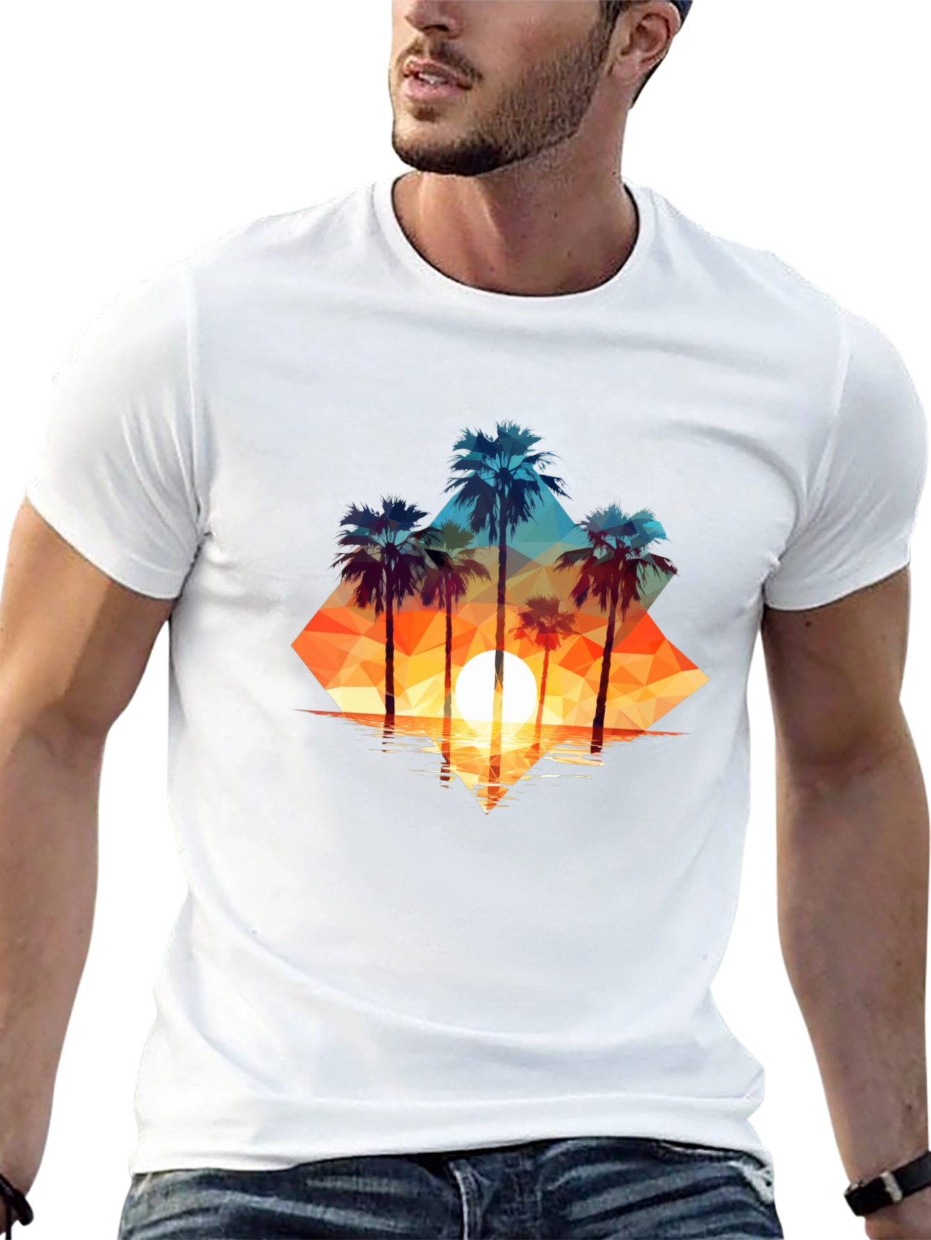 Sunset Palms Graphic Tee - Island Vibes