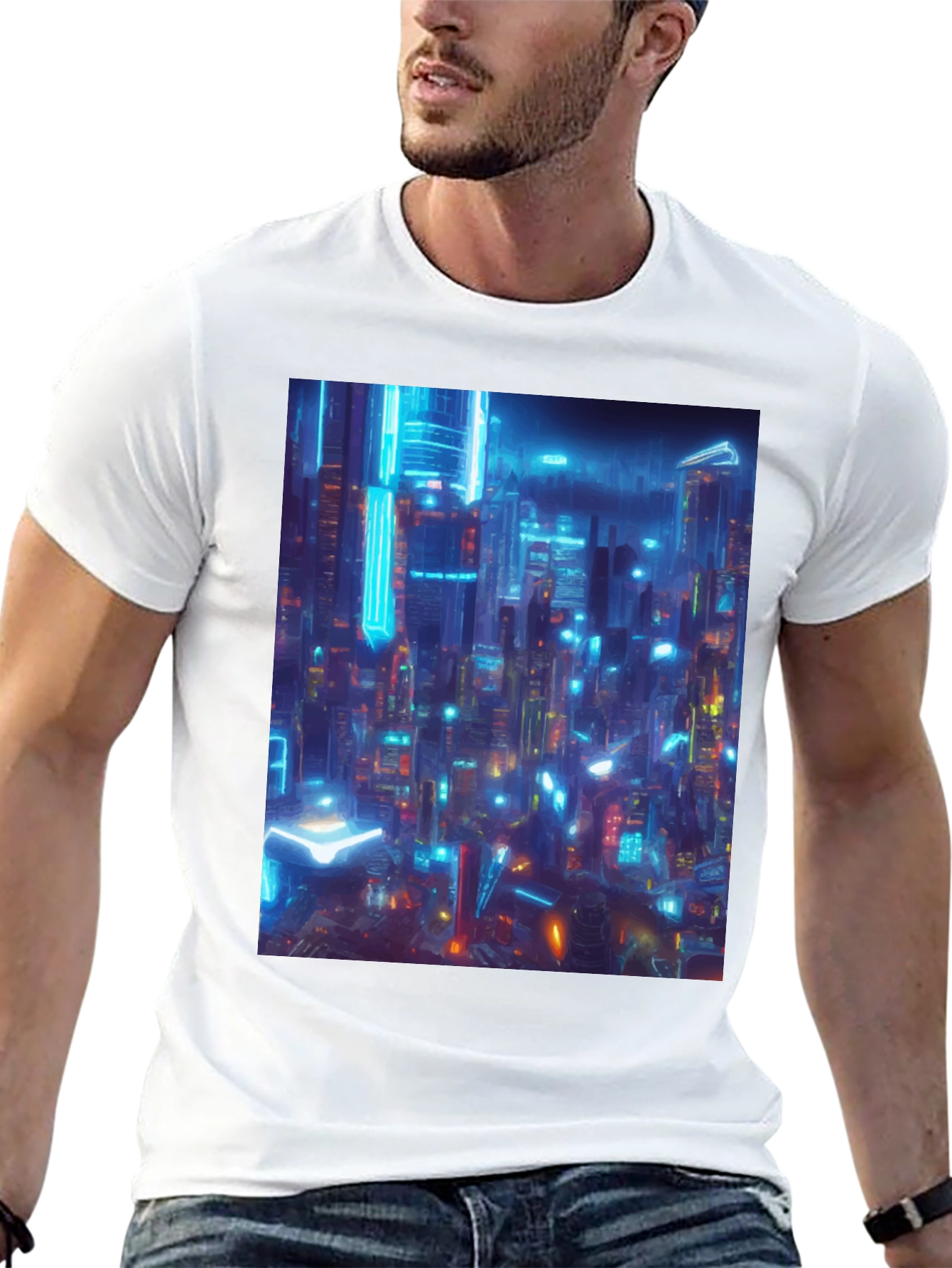 Cyberpunk Cityscape Graphic Tee