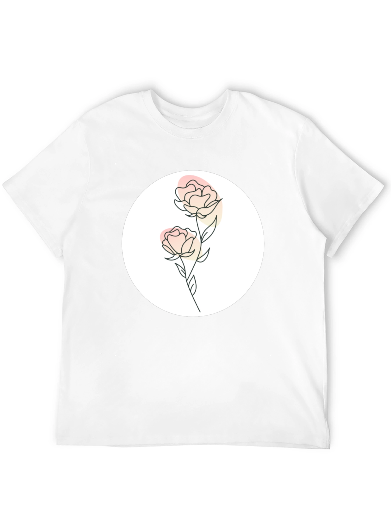 Floral Graphic Print Black Tee