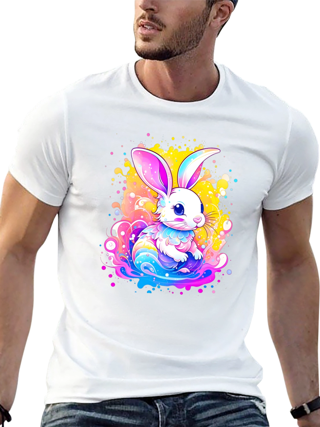 Vibrant Easter Bunny Graphic Tee
