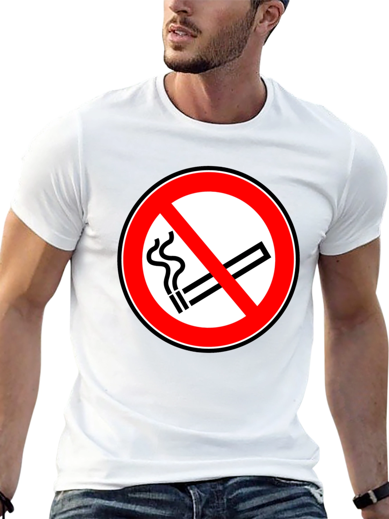 No Smoking Symbol T-Shirt - Black