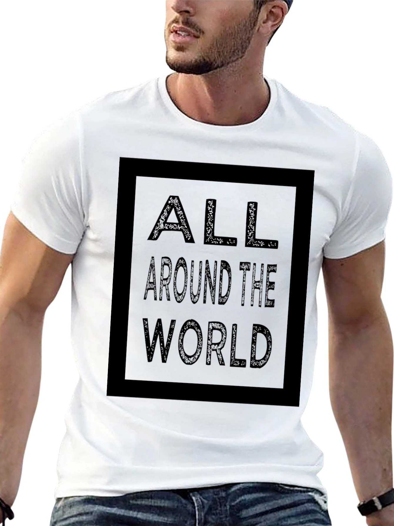 All Around the World Graphic Print Black T-Shirt