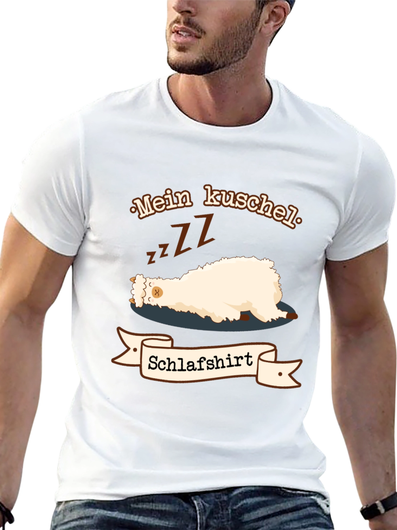 Funny Sleeping Llama T-Shirt Mein Kuschel Schlafshirt