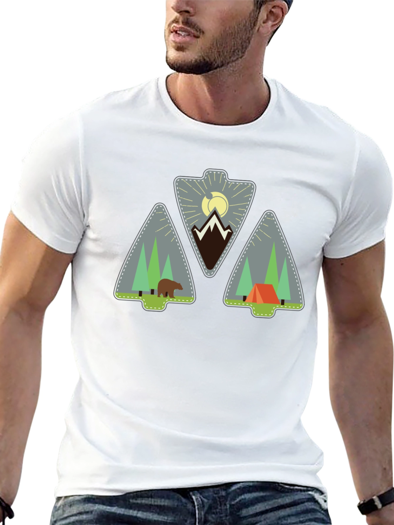 Nature Graphic Tee - Camping Arrowhead Design