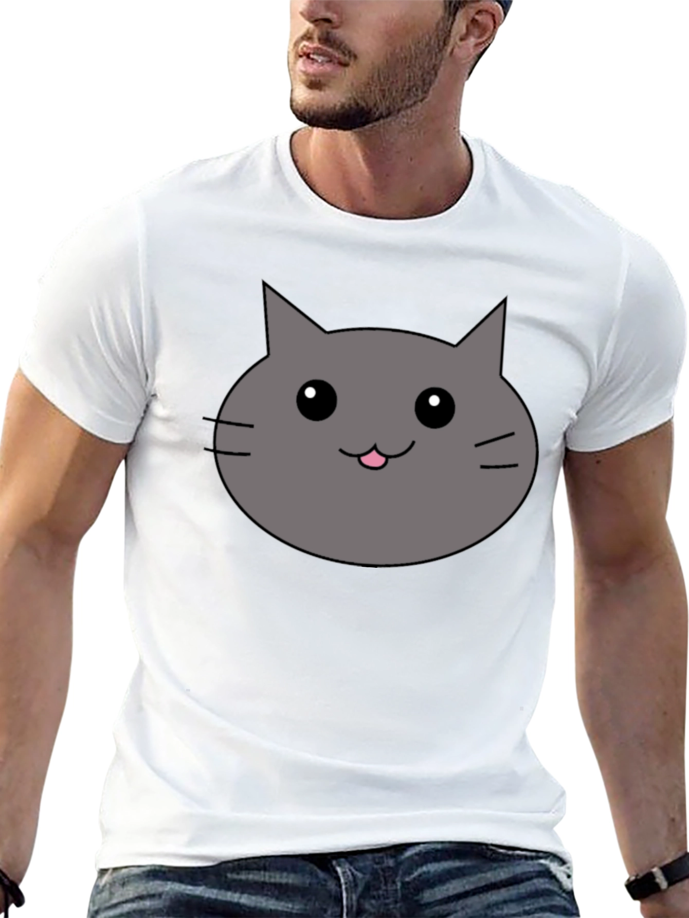 Cute Cartoon Cat Graphic Tee