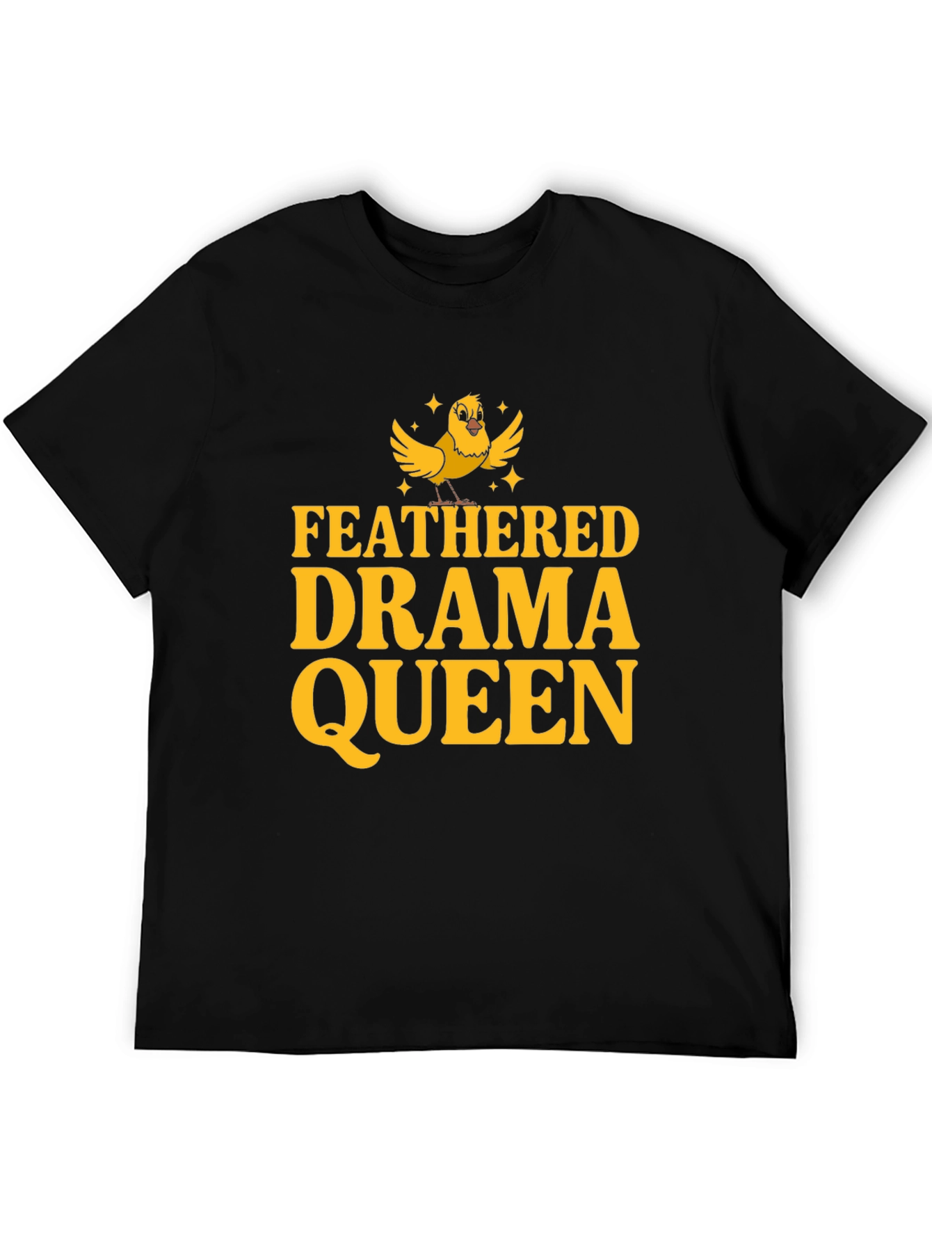 Feathered Drama Queen Black T-Shirt