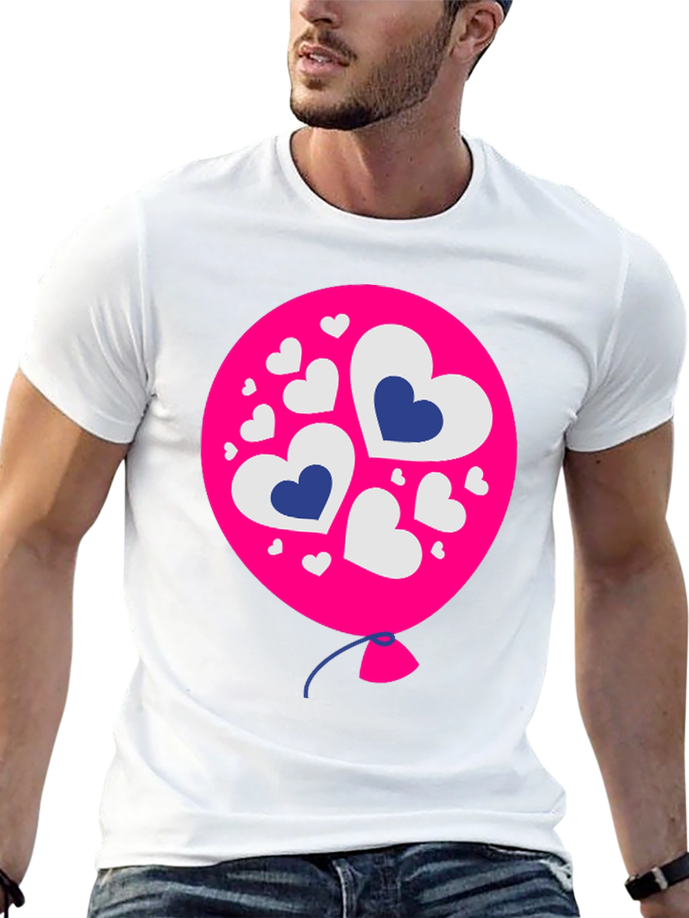 Heart Balloon Graphic Tee - Black