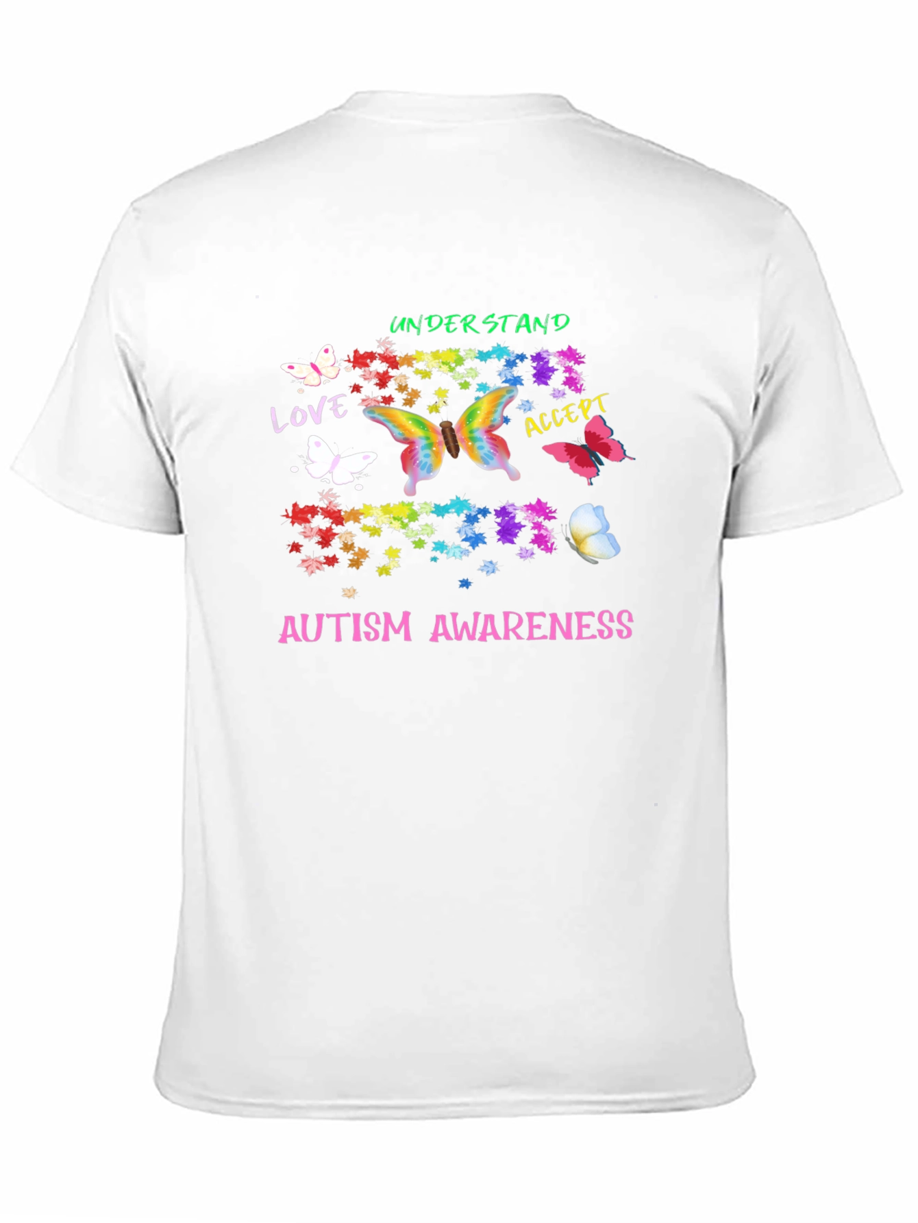 Autism Awareness Butterfly T-Shirt - Understand Love Accept